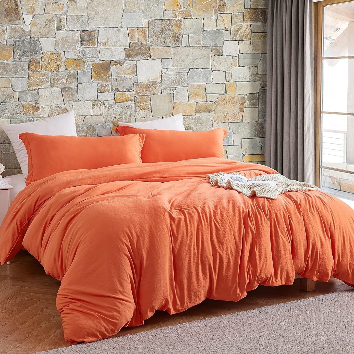 Natural Loft King Solid Bettbezug-Set