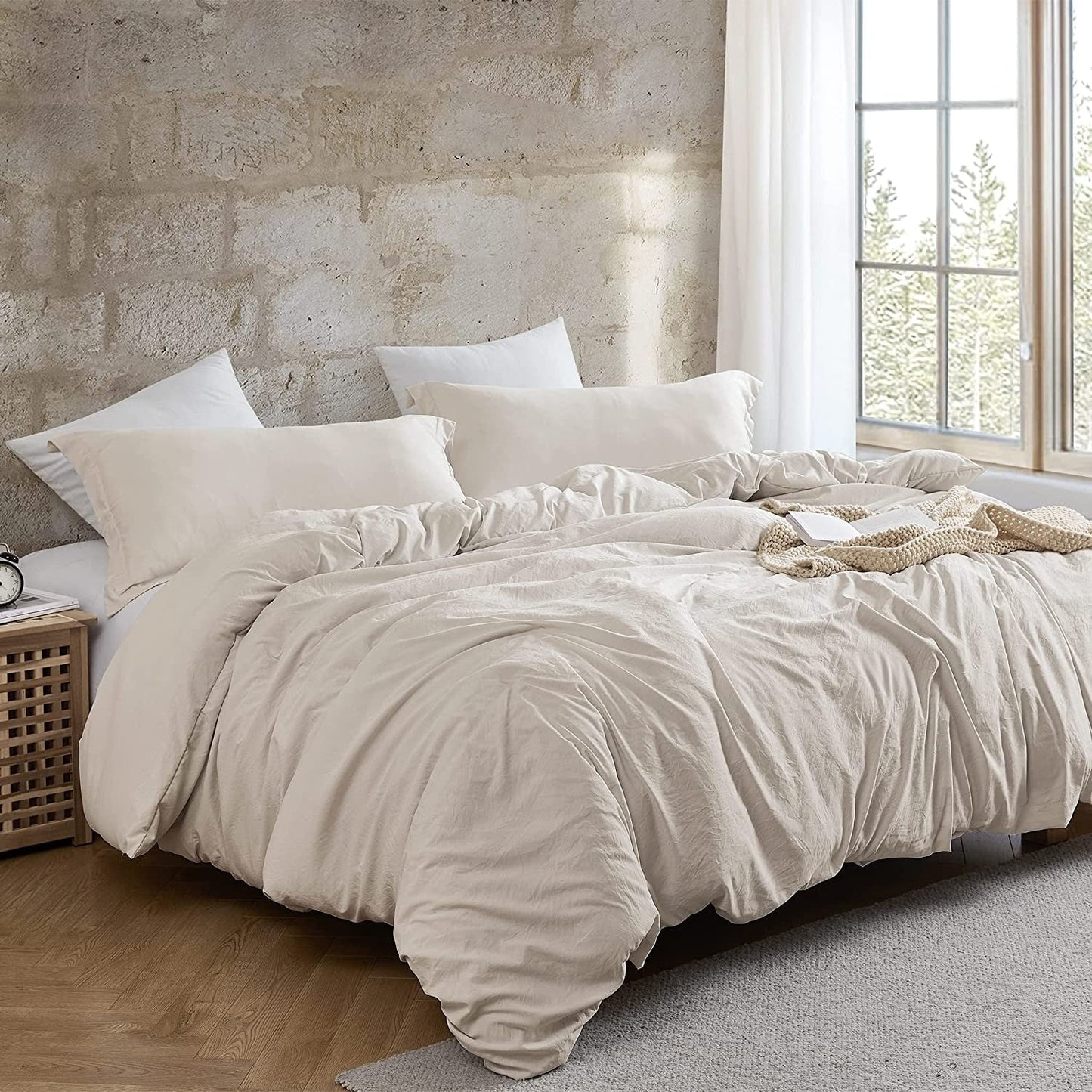 Natural Loft King Solid Bettbezug-Set