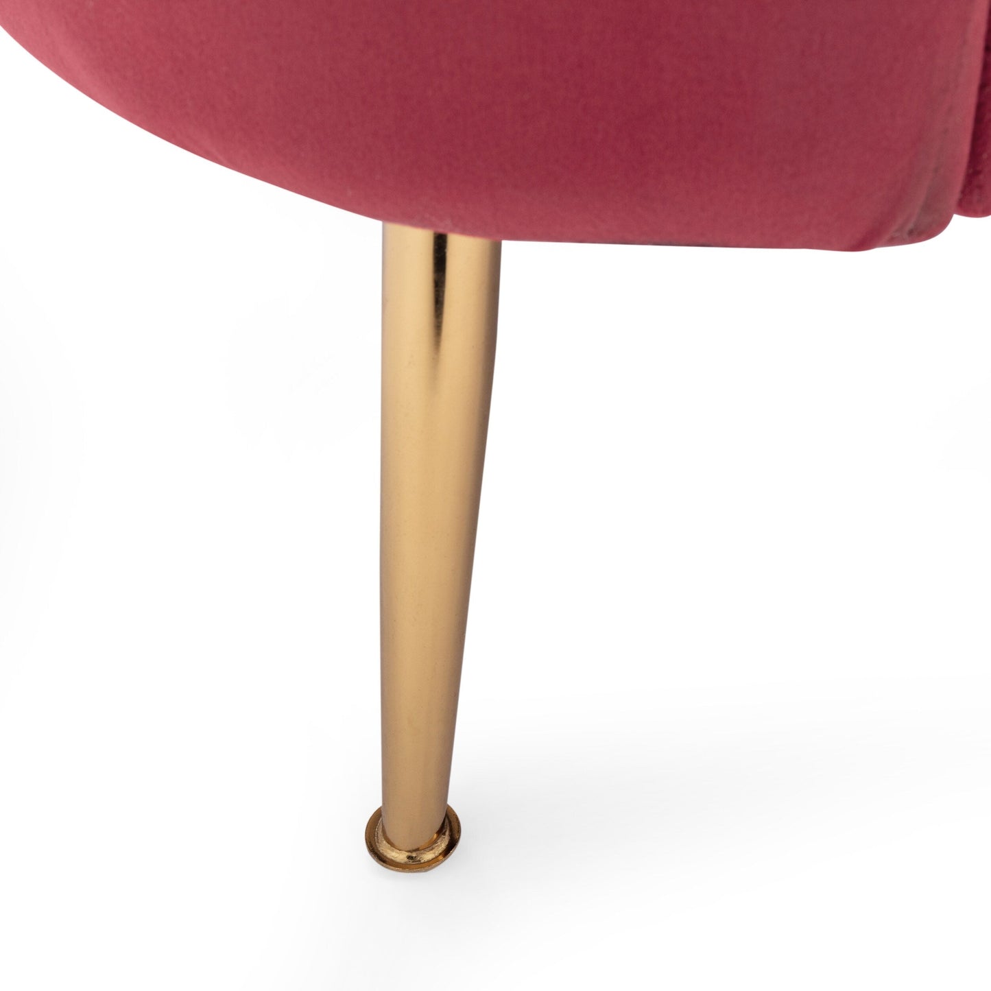 Natural Velvet Channel Stitched 3-seater Sofa with Metal Legs