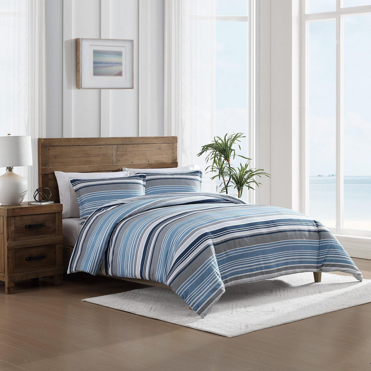 Nautica Bradlee Wende-Bettdeckenset, Blau