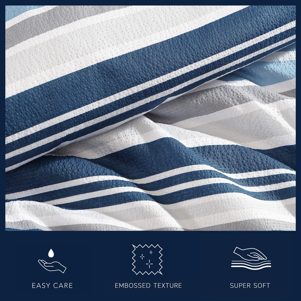 Nautica Bradlee Wende-Bettdeckenset, Blau