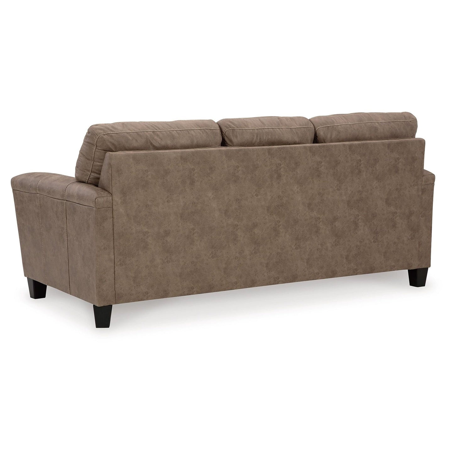Nav Queen Size Sofa Sleeper, Fossil Brown Faux Leather, Foam, 89 Inch