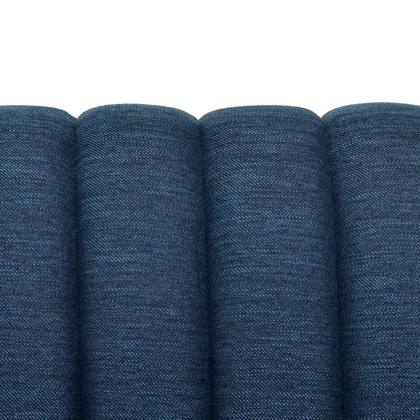 Navy Blue 3-seater Sofa with Wood Legs and Pillows