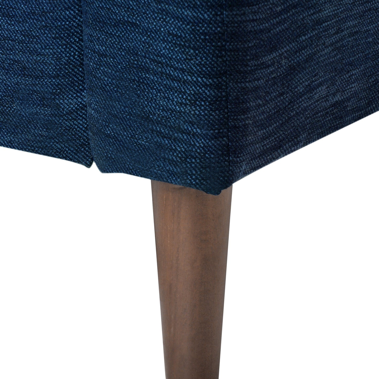 Navy Blue 3-seater Sofa with Wood Legs and Pillows