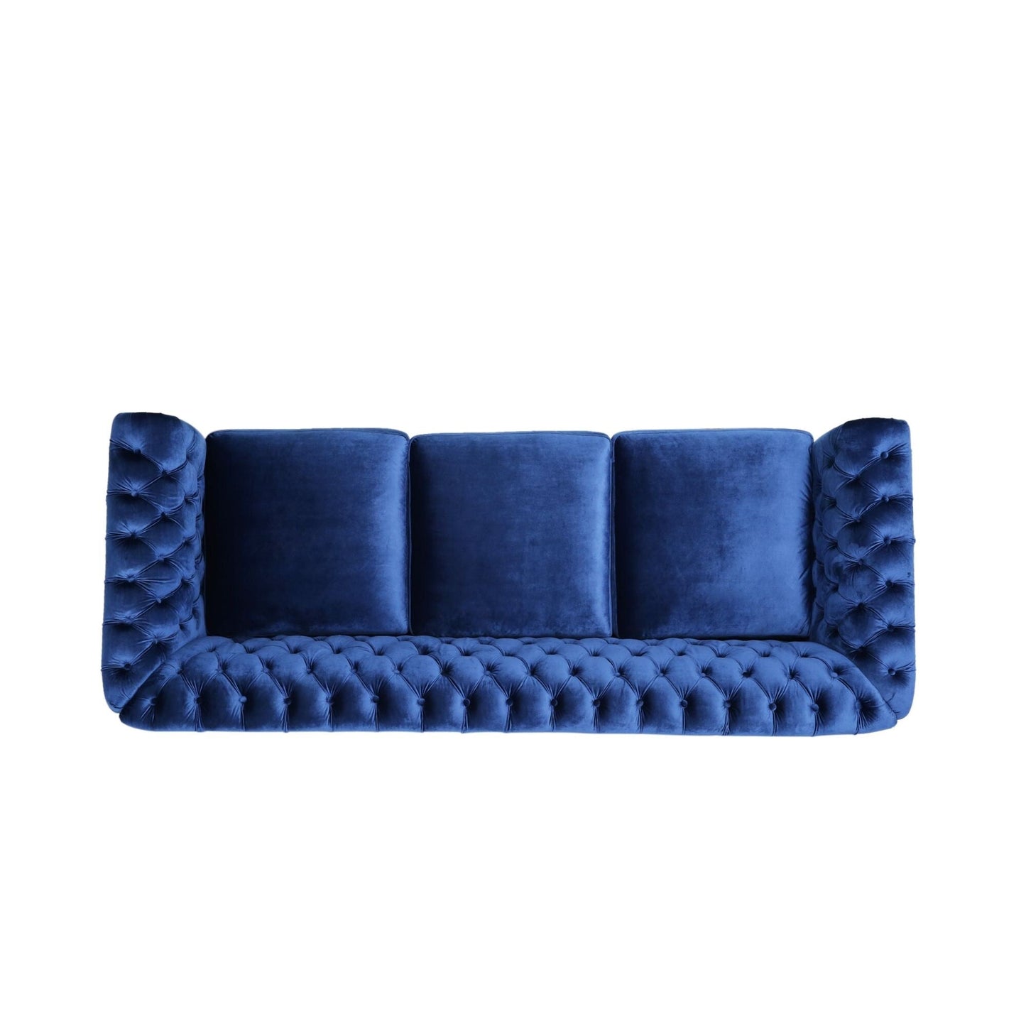 Navy Blue Chesterfield Button Tufted 3-seater Sofa with Nailheads