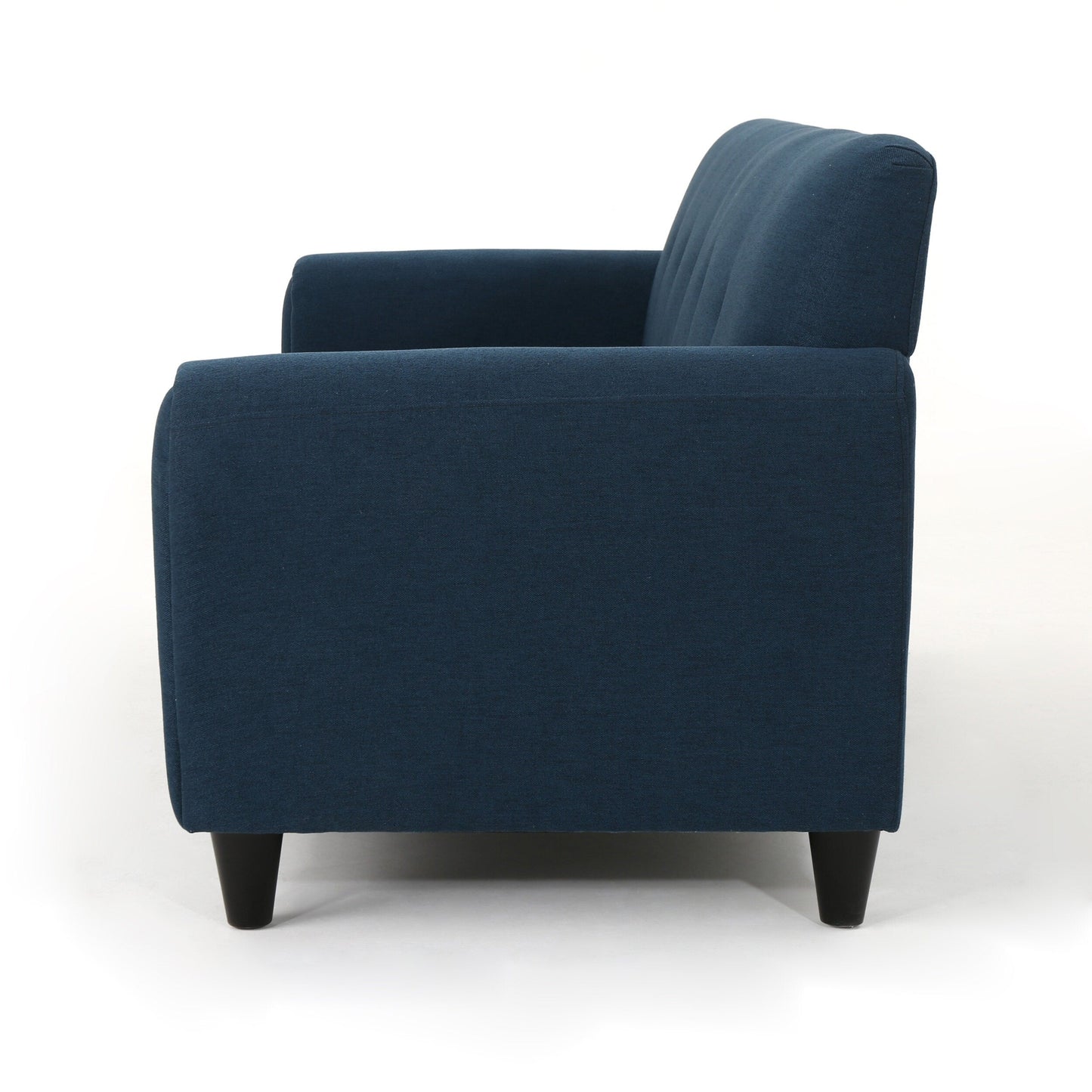 Navy Blue Modern 78.5 3-seater Sofa with Wood Legs and Plywood wooden frame for Living Room