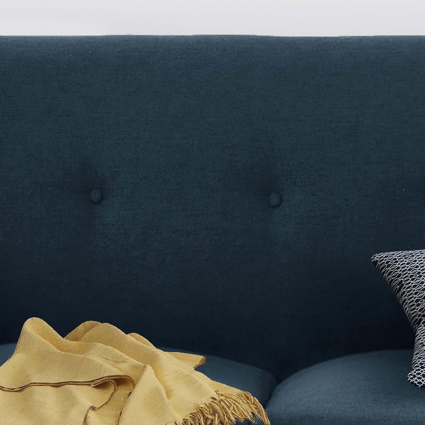 Navy Blue Modern 78.5 3-seater Sofa with Wood Legs and Plywood wooden frame for Living Room