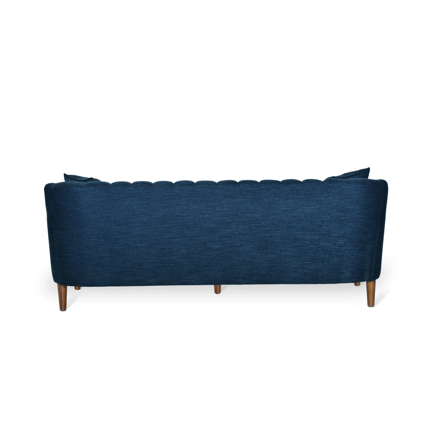 Marineblaues modernes 84,5 3-Sitzer-Sofa mit Holzbeinen und Kissen für das Wohnzimmer