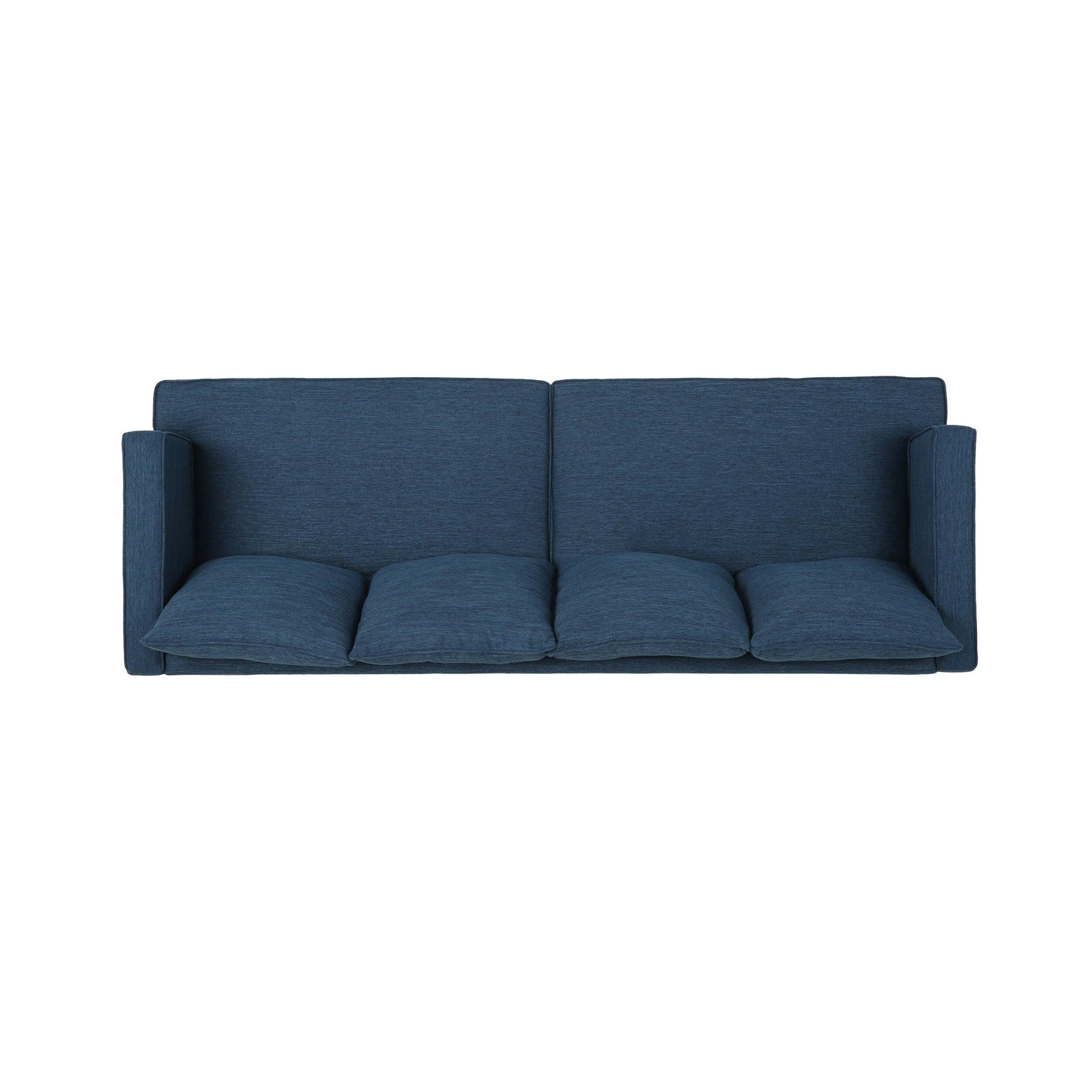 Navy Blue Modern 86 3-seater Sofa with Wood Legs and Tufted Back for Living Room
