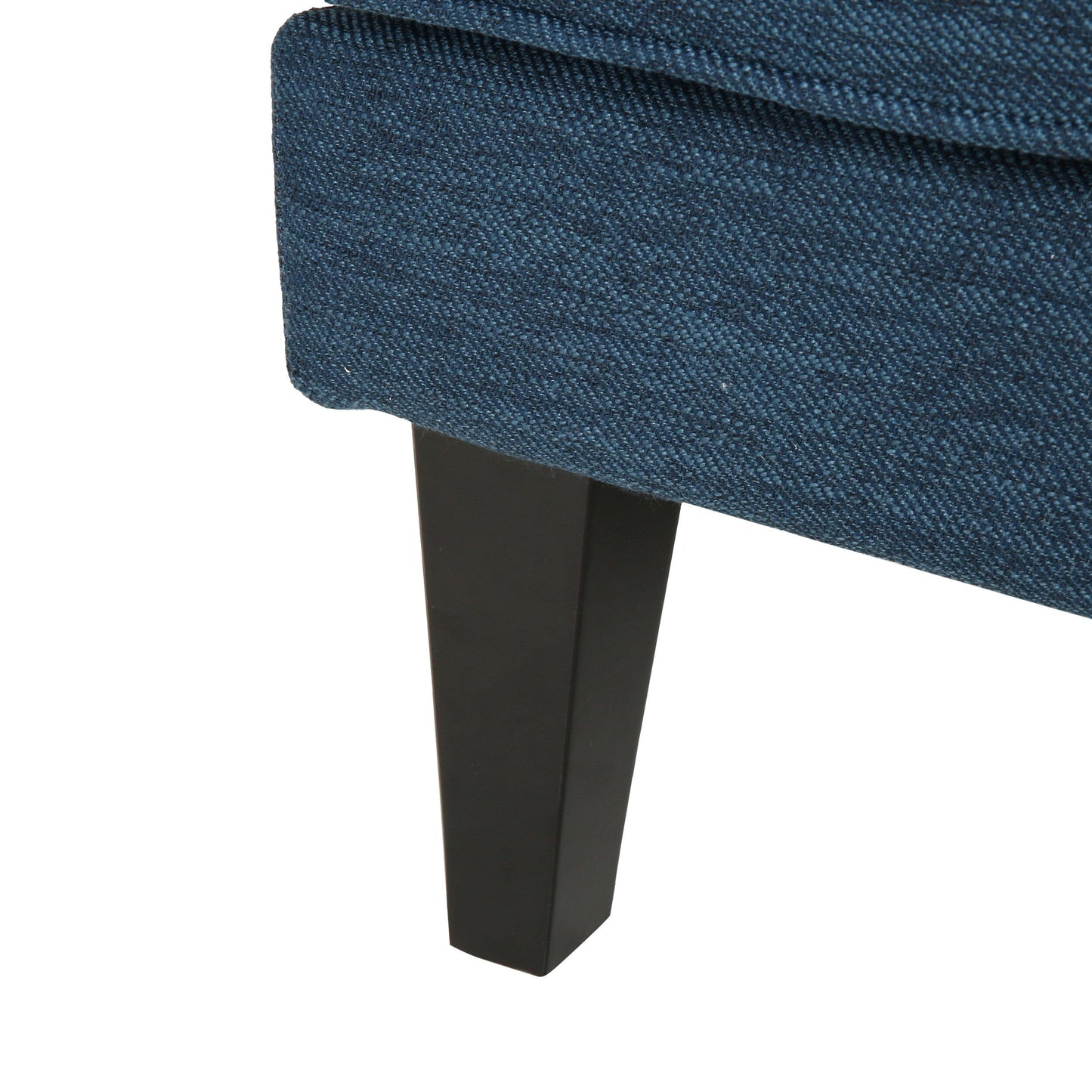 Navy Blue Modern 86 3-seater Sofa with Wood Legs and Tufted Back for Living Room