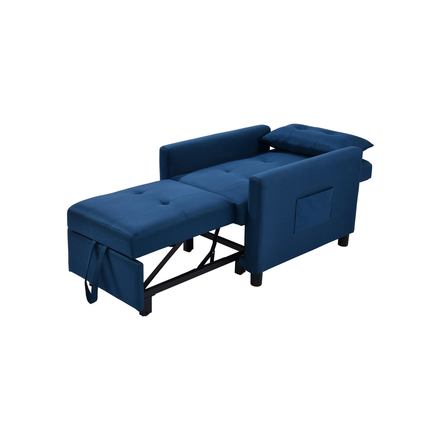 Navy Modern 27.5 3 in 1 Single Convertible Sofa Bed with Adjustable Back and Pillow for Living Room