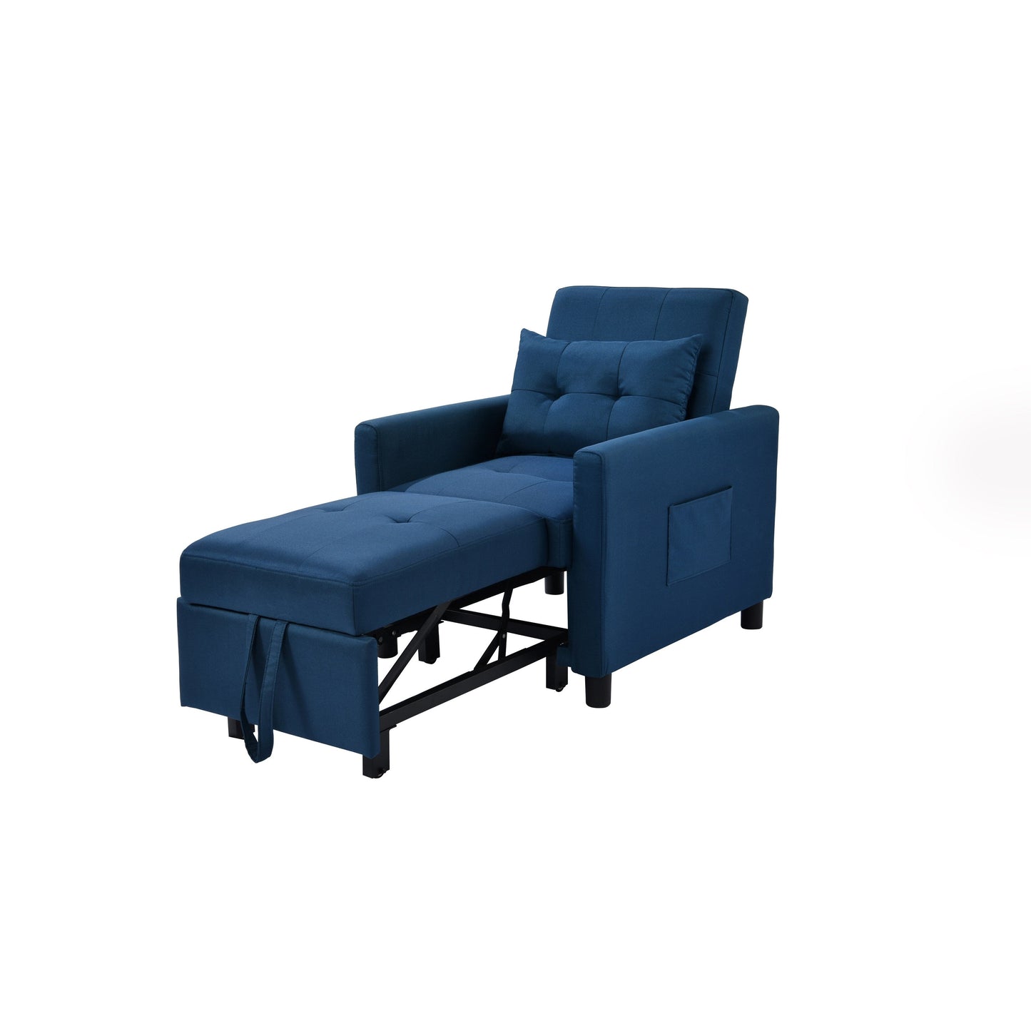 Navy Modern 27.5 3 in 1 Single Convertible Sofa Bed with Adjustable Back and Pillow for Living Room
