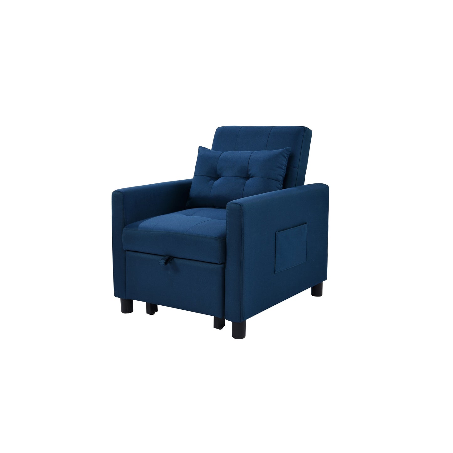 Navy Modern 27.5 3 in 1 Single Convertible Sofa Bed with Adjustable Back and Pillow for Living Room