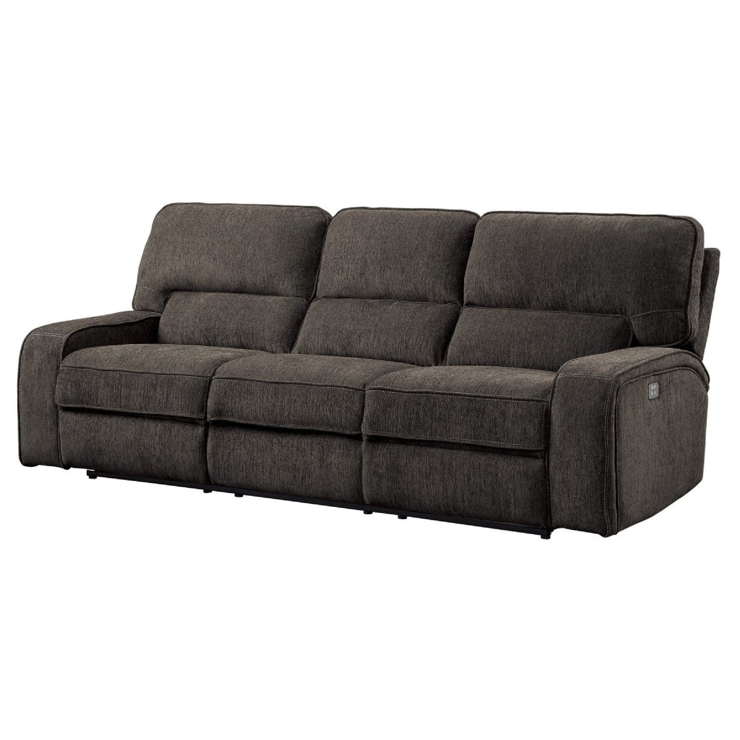 Neo Power Reclining Sofa with USB, Light Gray Chenille, 99 Inch