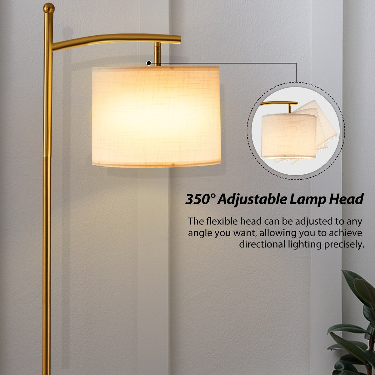 Dimmbare LED-Stehlampe „Netin 66“ mit gewölbter Form und Fernbedienung – N/A