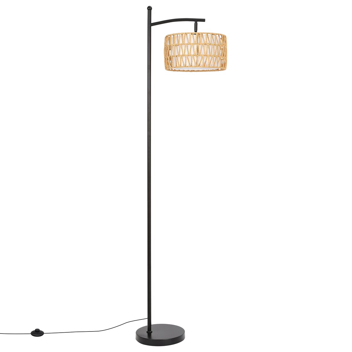 Dimmbare LED-Stehlampe „Netin 66“ mit gewölbter Form und Fernbedienung – N/A