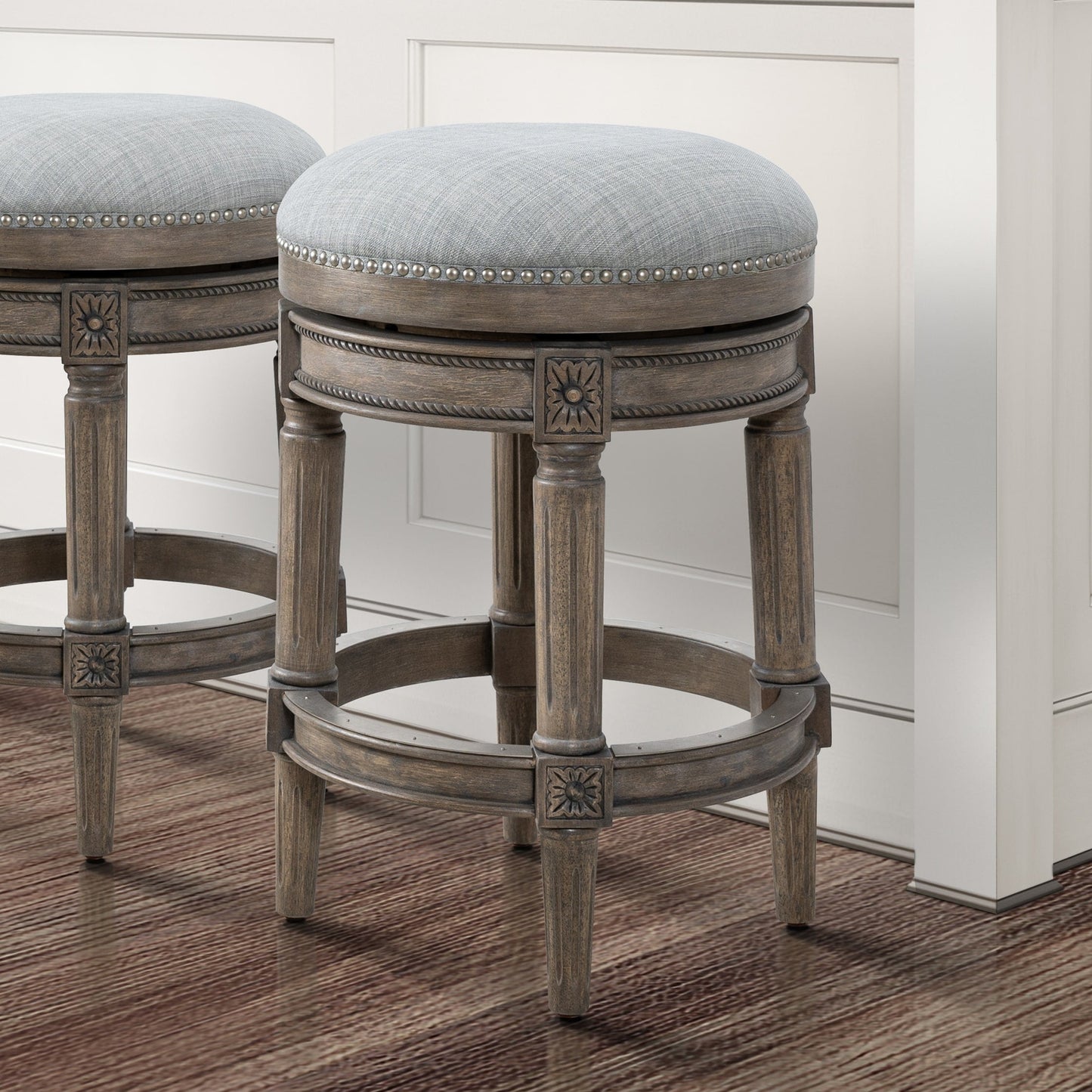 New Ridge Home Goods Chapman Barhocker, rückenfrei, drehbar, 26 Zoll, Thekenhöhe – Thekenhöhe