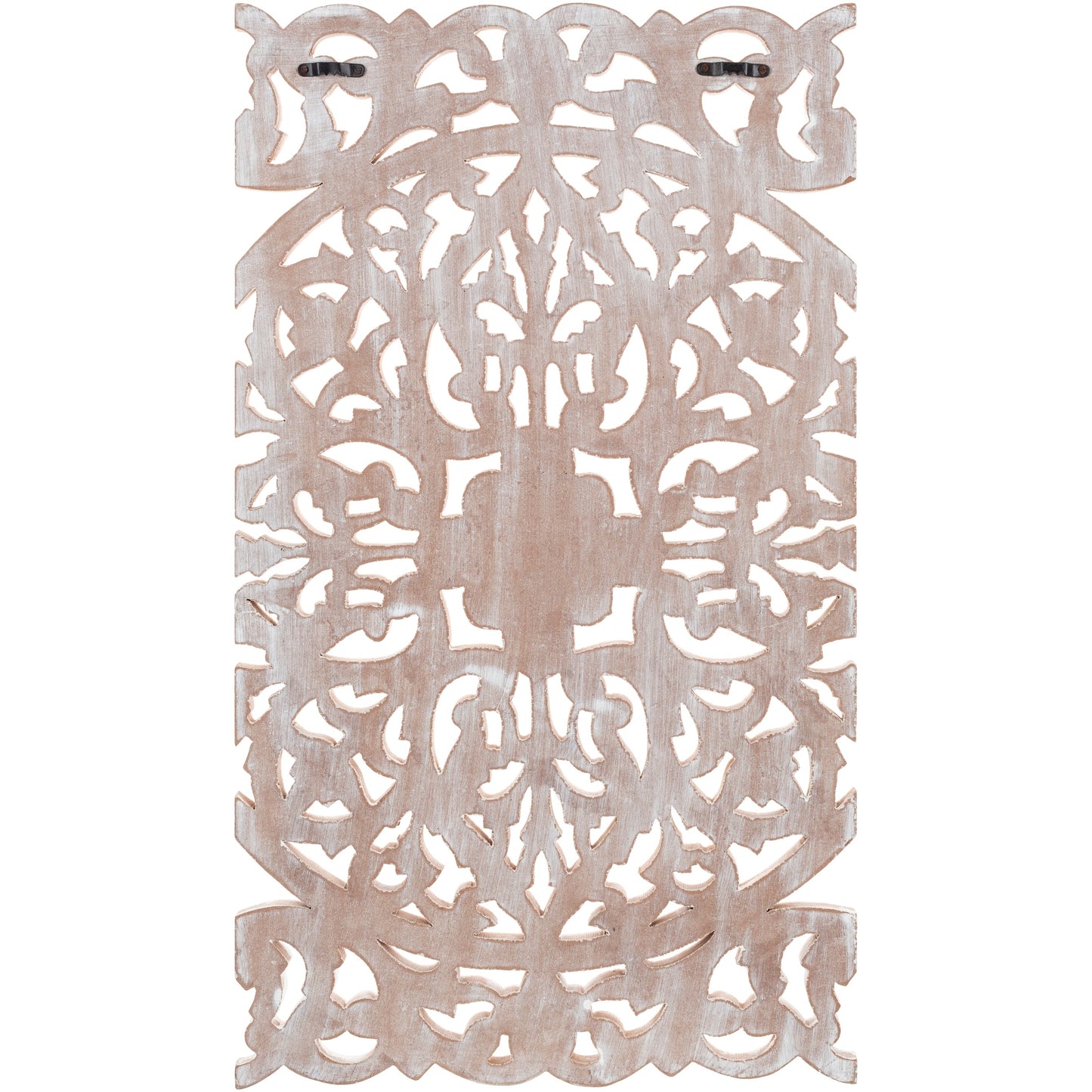 Norma Floral, handgeschnitztes Wandbild aus Naturholz, 122 x 71 cm, 3-teilig