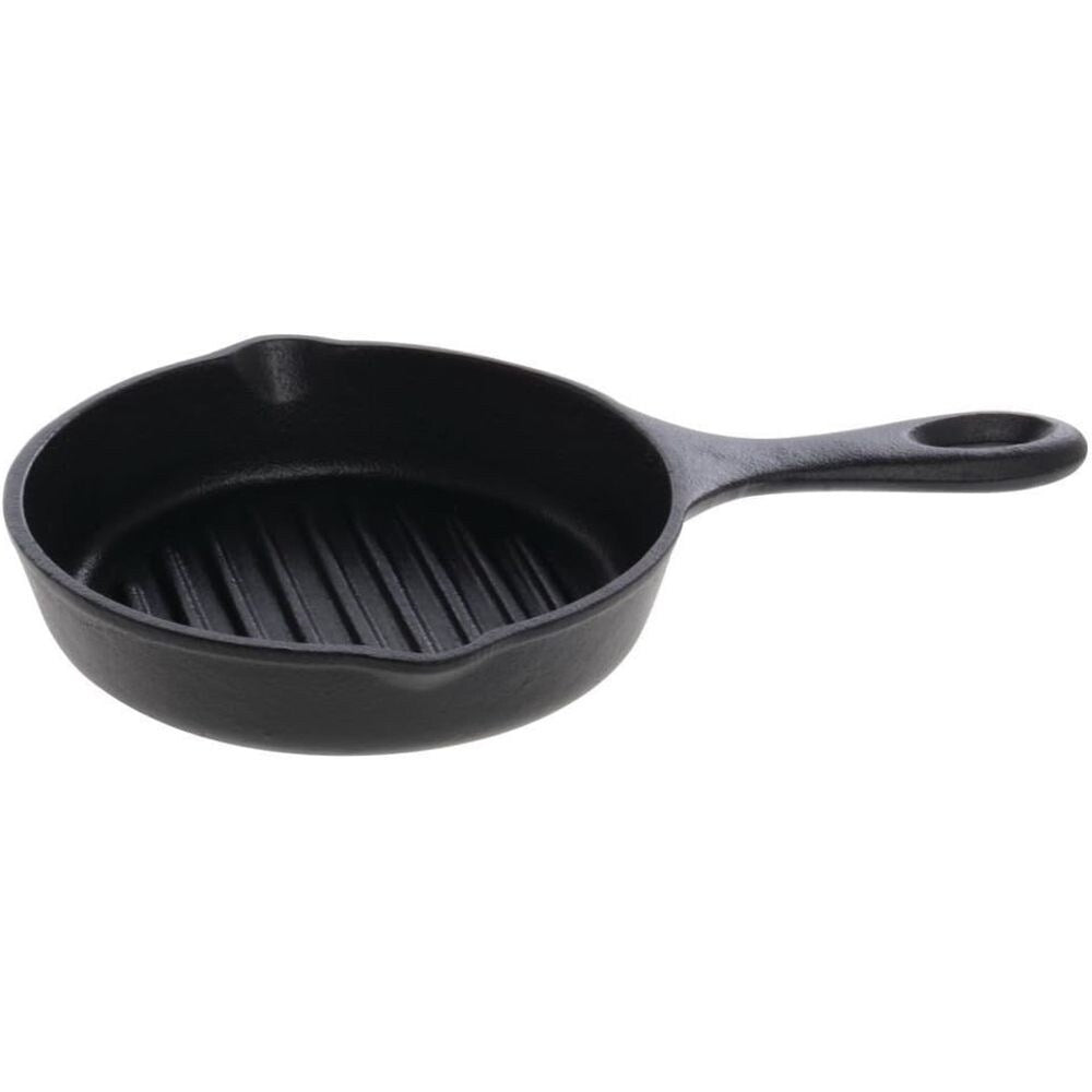 Norpro Mini-Grillpfanne aus vorgewürztem Gusseisen, Schwarz – 6,75 Zoll