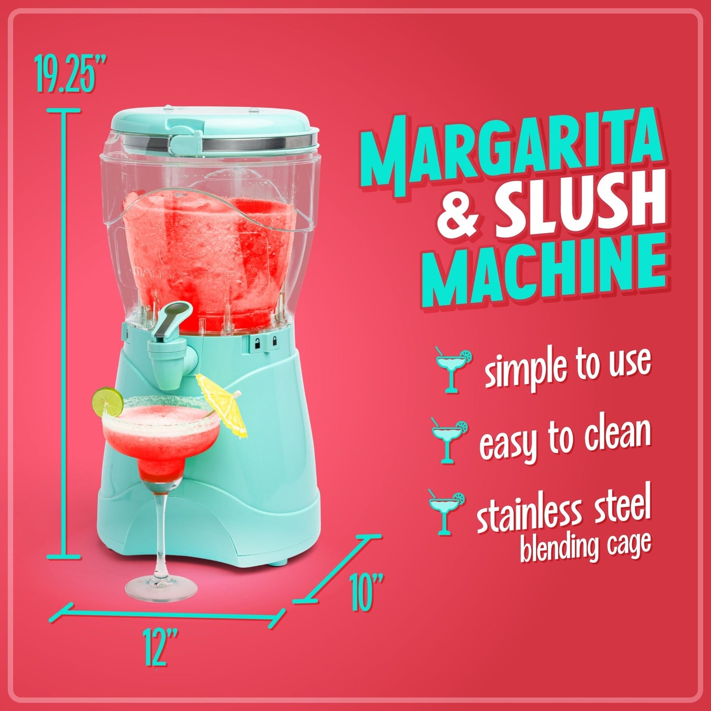 Nostalgia 1 Gallonen Margarita- und Slush-Maschine, Aqua