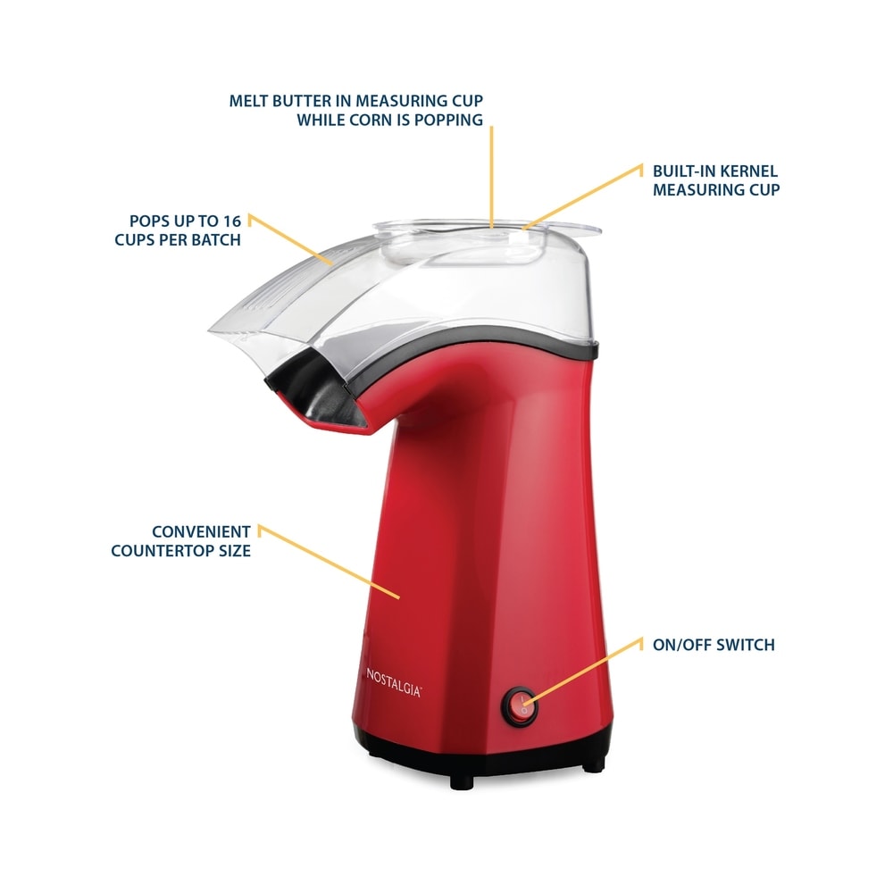 Nostalgia Air-Pop-Popcornmaschine für 16 Tassen