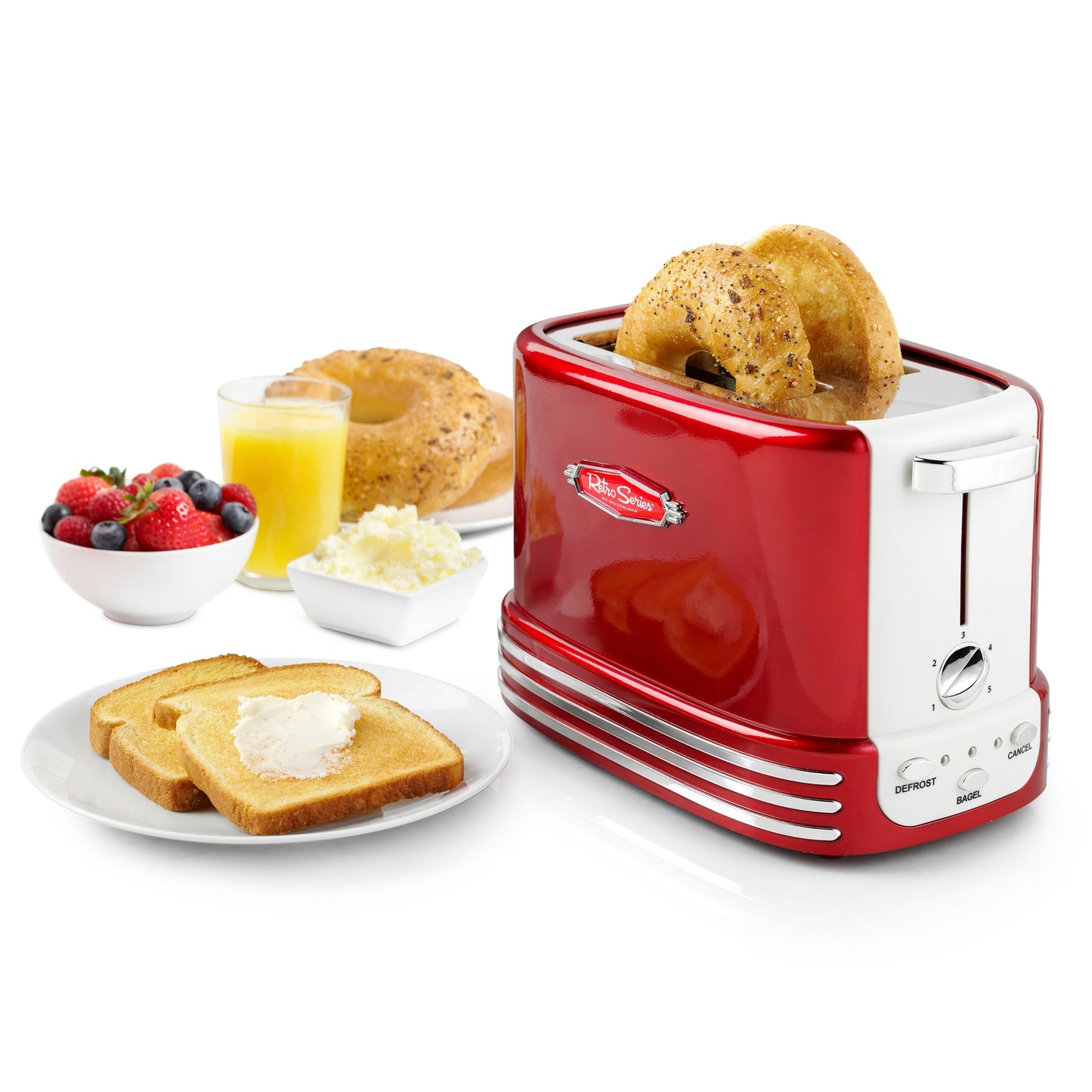 Nostalgie-Retro-Bagel-Toaster für 2 Scheiben