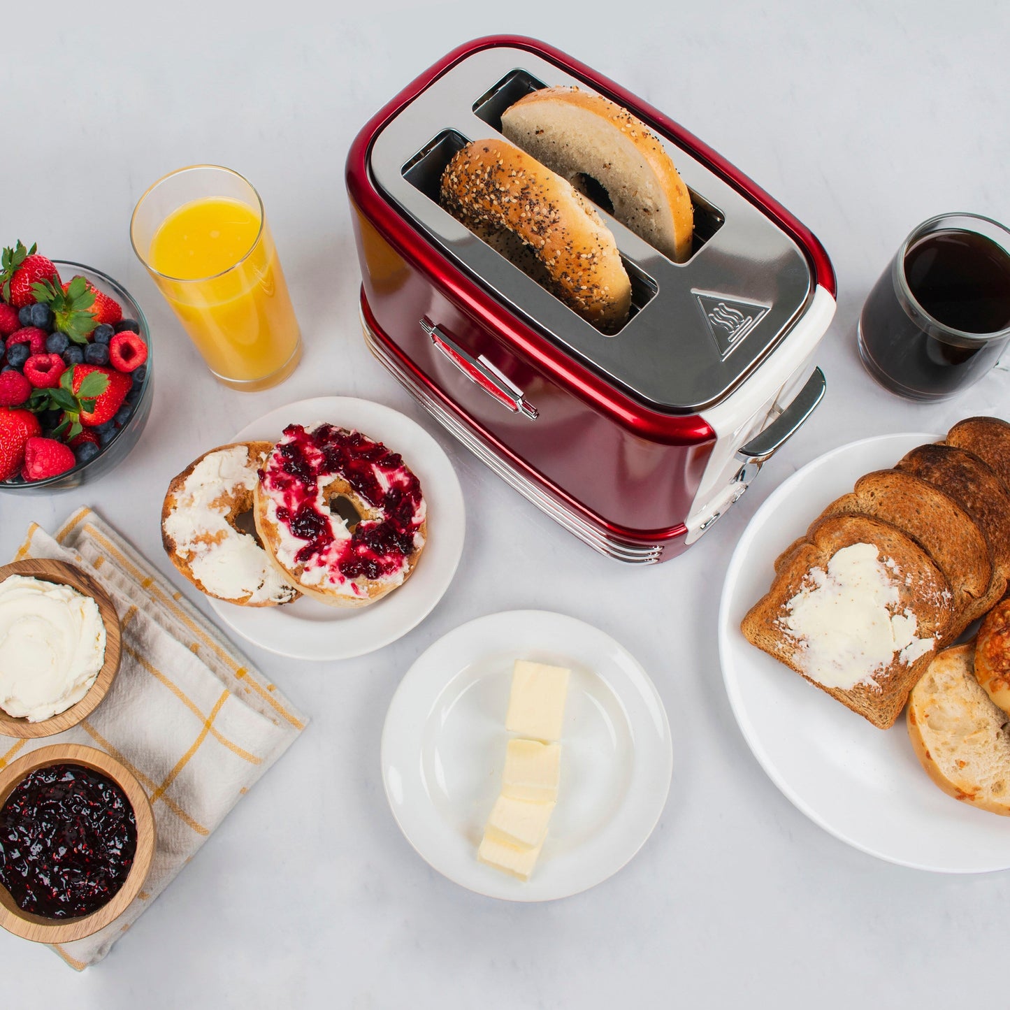 Nostalgie-Retro-Bagel-Toaster für 2 Scheiben
