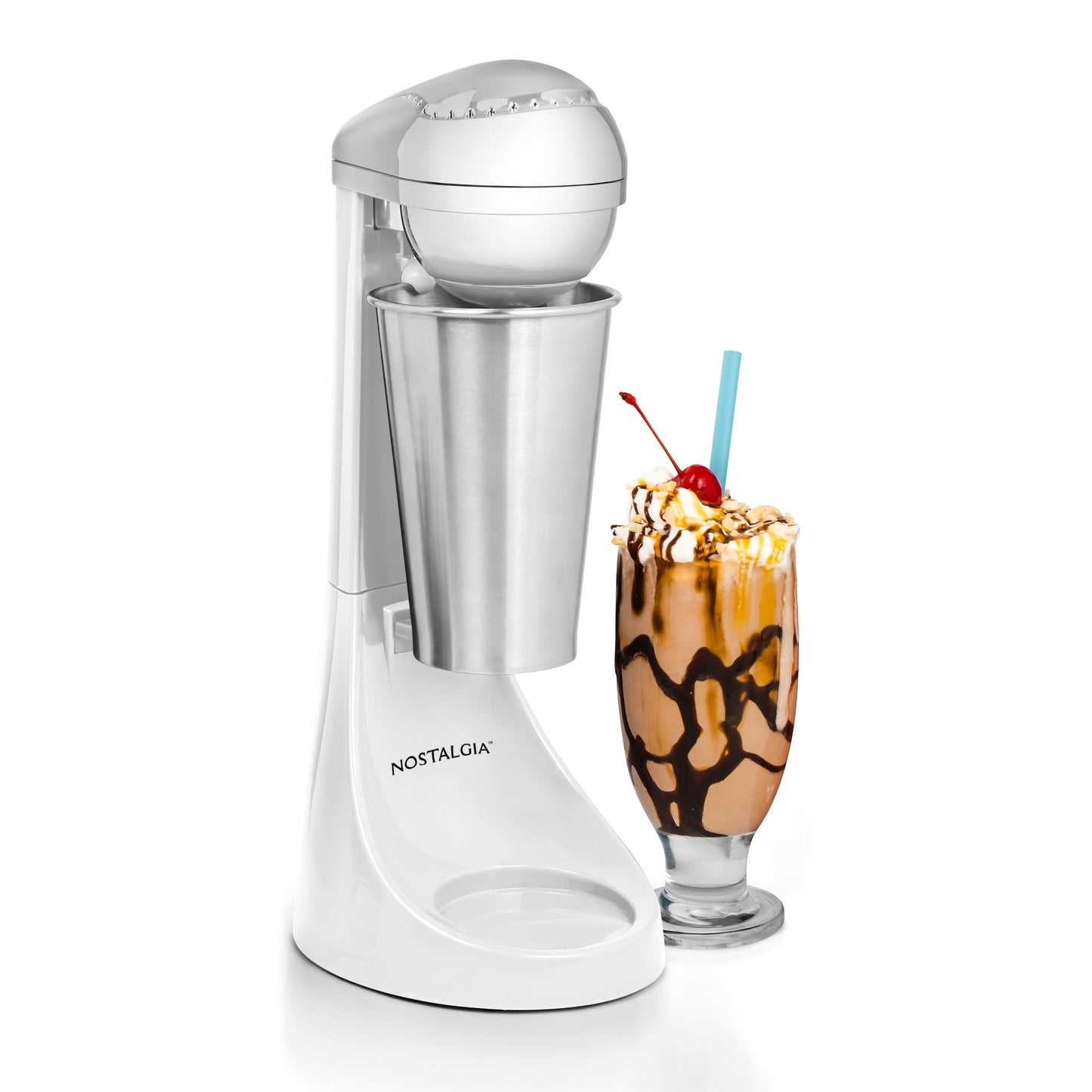 Nostalgia Elektrischer Milchshake-Maker und Getränkemixer mit zwei Geschwindigkeiten