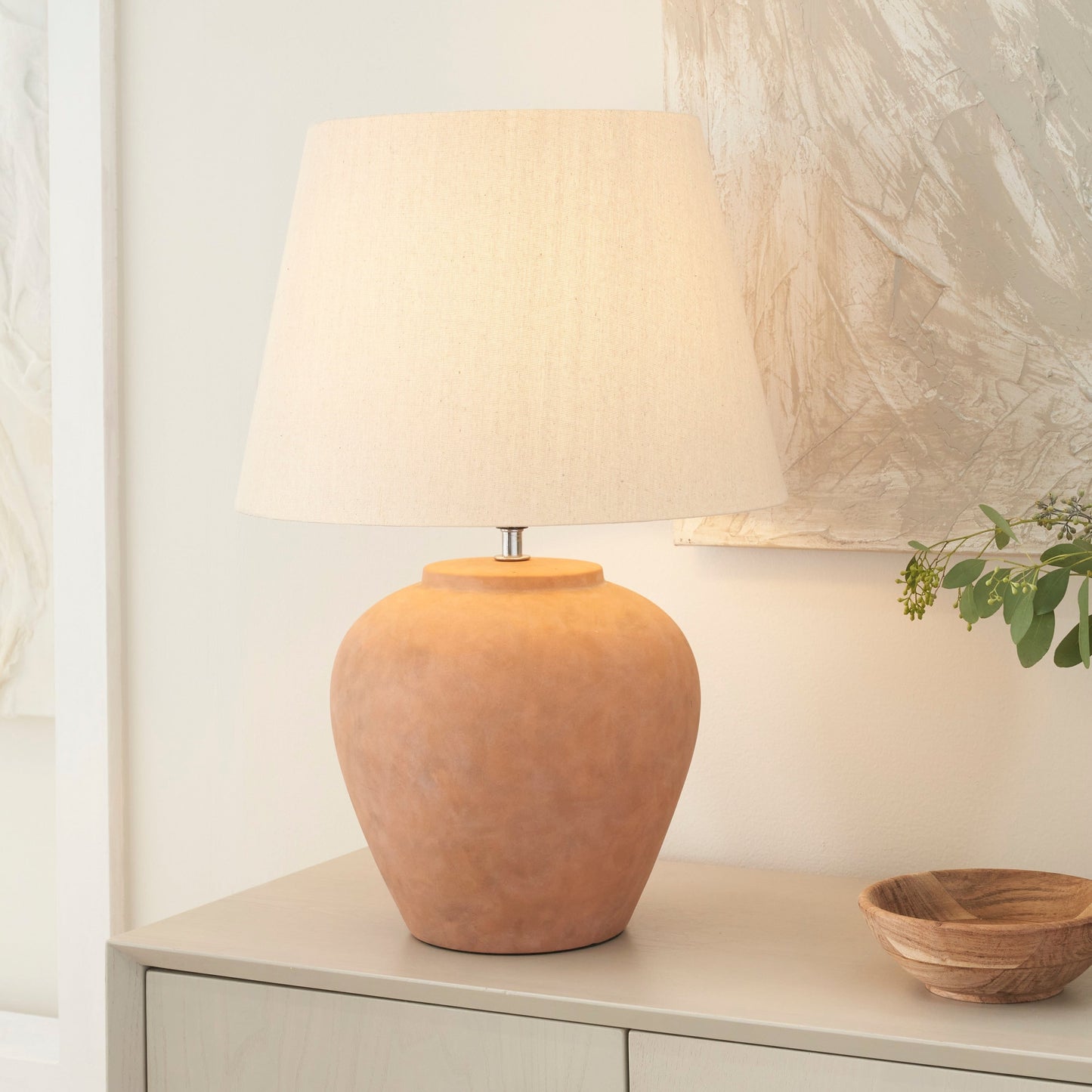 Nourison 20 Rustikale Keramiktopf-Tischlampe