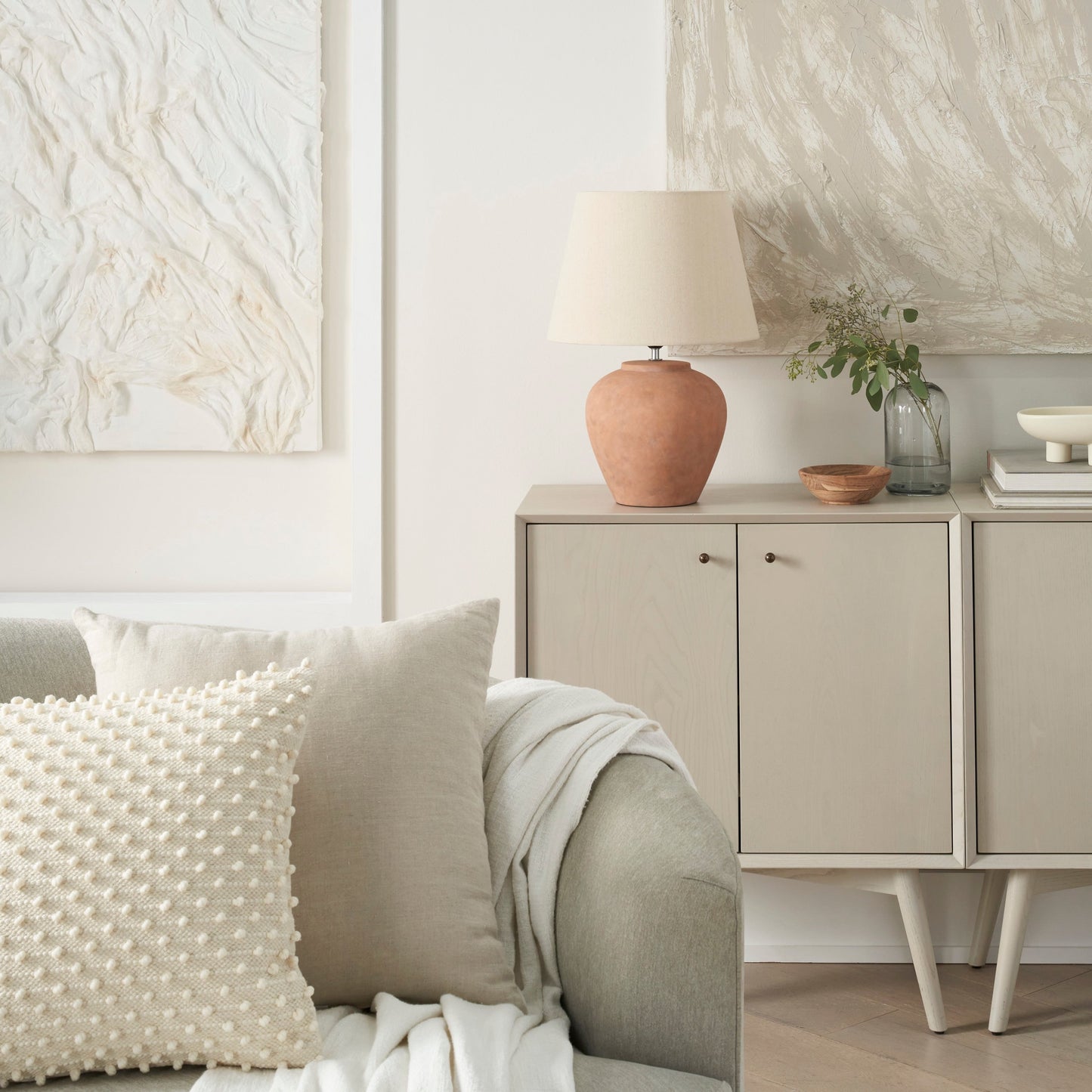 Nourison 20 Rustikale Keramiktopf-Tischlampe