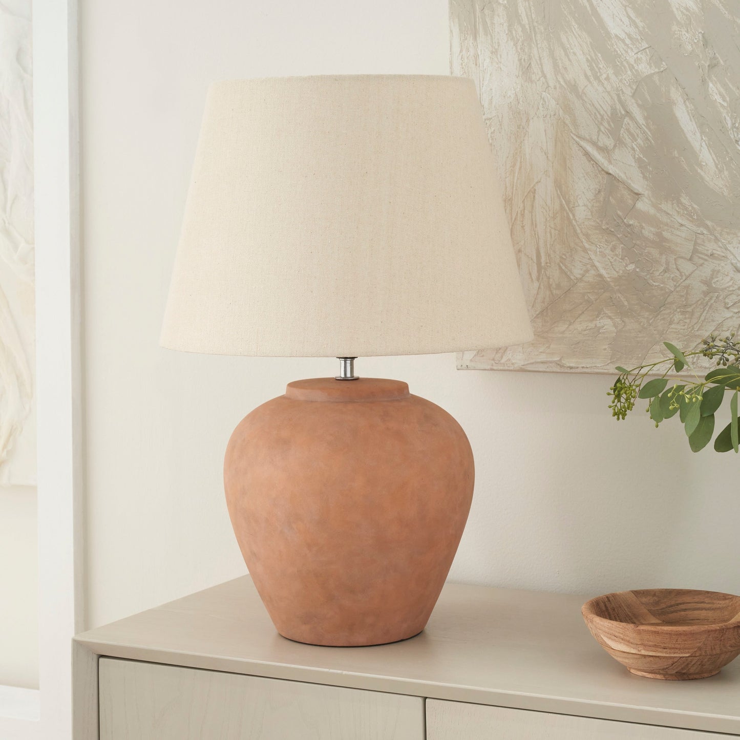 Nourison 20 Rustikale Keramiktopf-Tischlampe