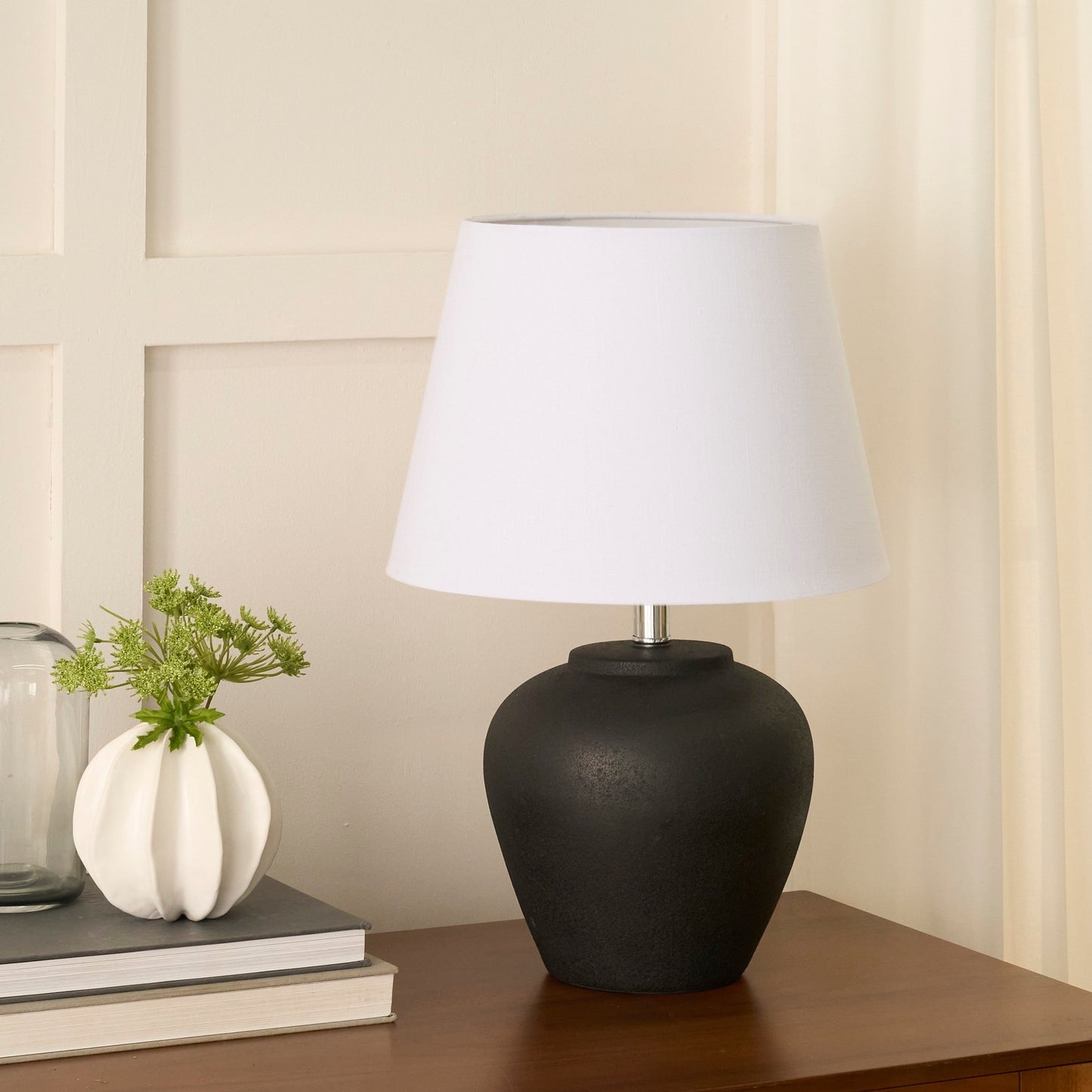 Nourison 20 Rustikale Keramiktopf-Tischlampe