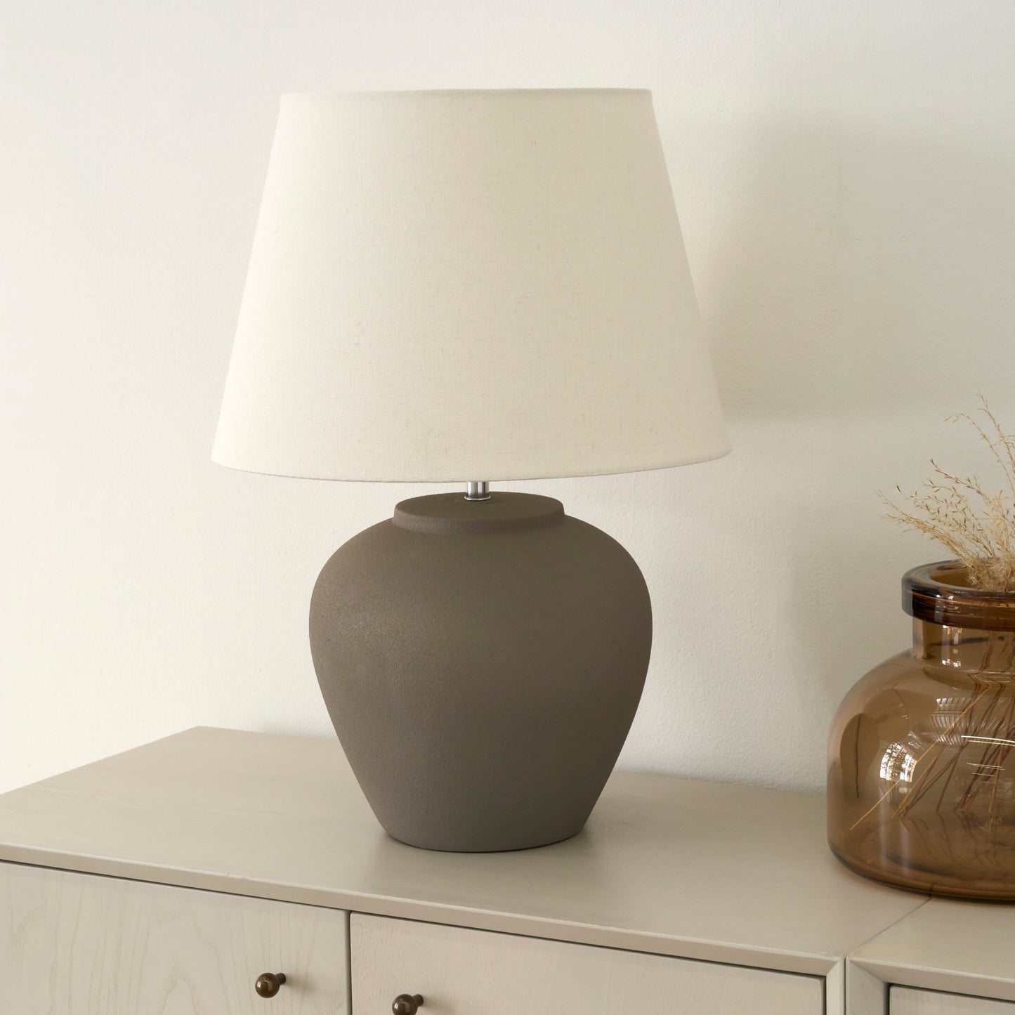 Nourison 20 Rustikale Keramiktopf-Tischlampe