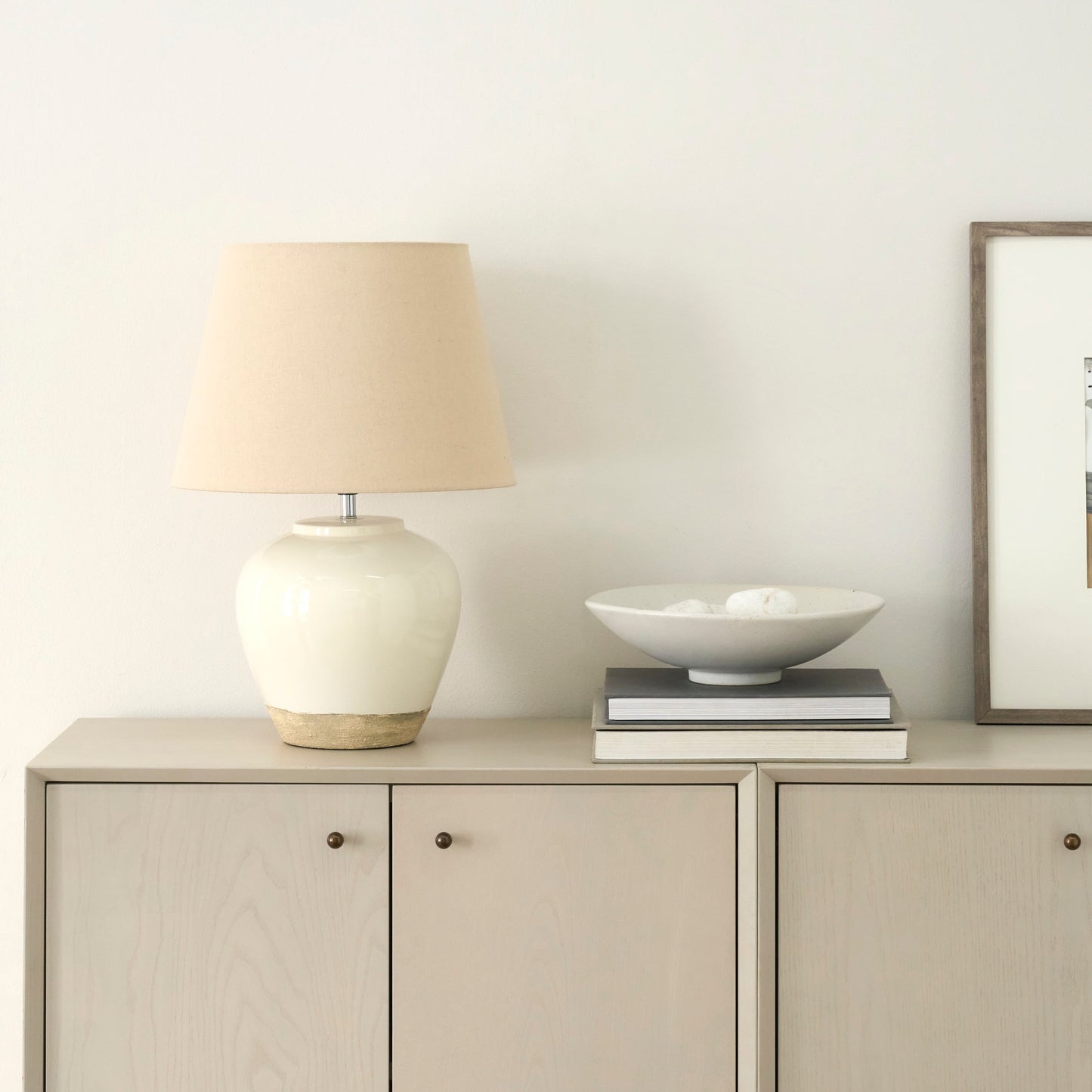 Nourison 20 Rustikale Keramiktopf-Tischlampe