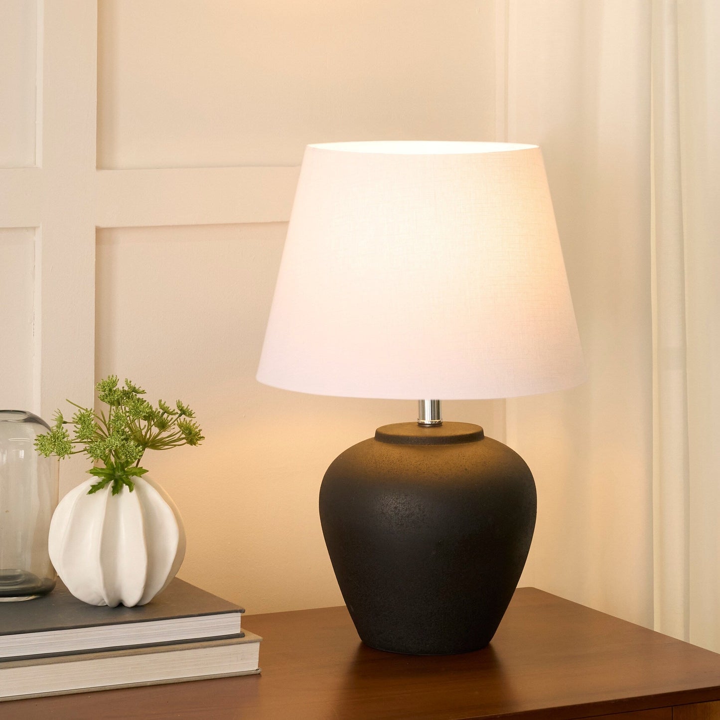 Nourison 20 Rustikale Keramiktopf-Tischlampe