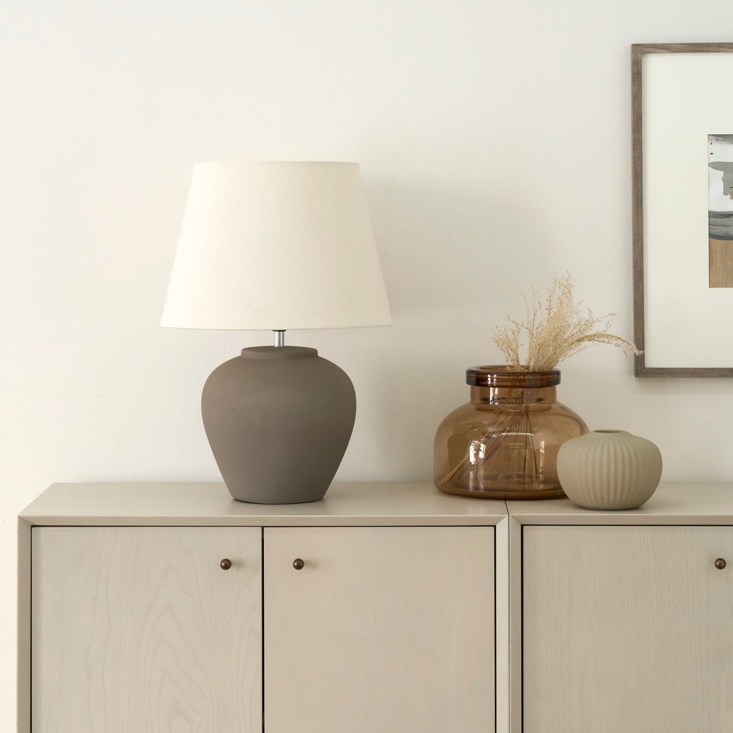 Nourison 20 Rustikale Keramiktopf-Tischlampe