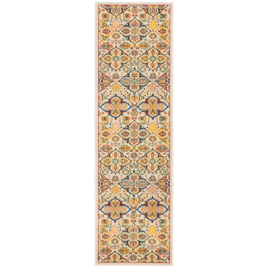 Nourison Allur Moderner Boho-Teppich mit Blumenmedaillon