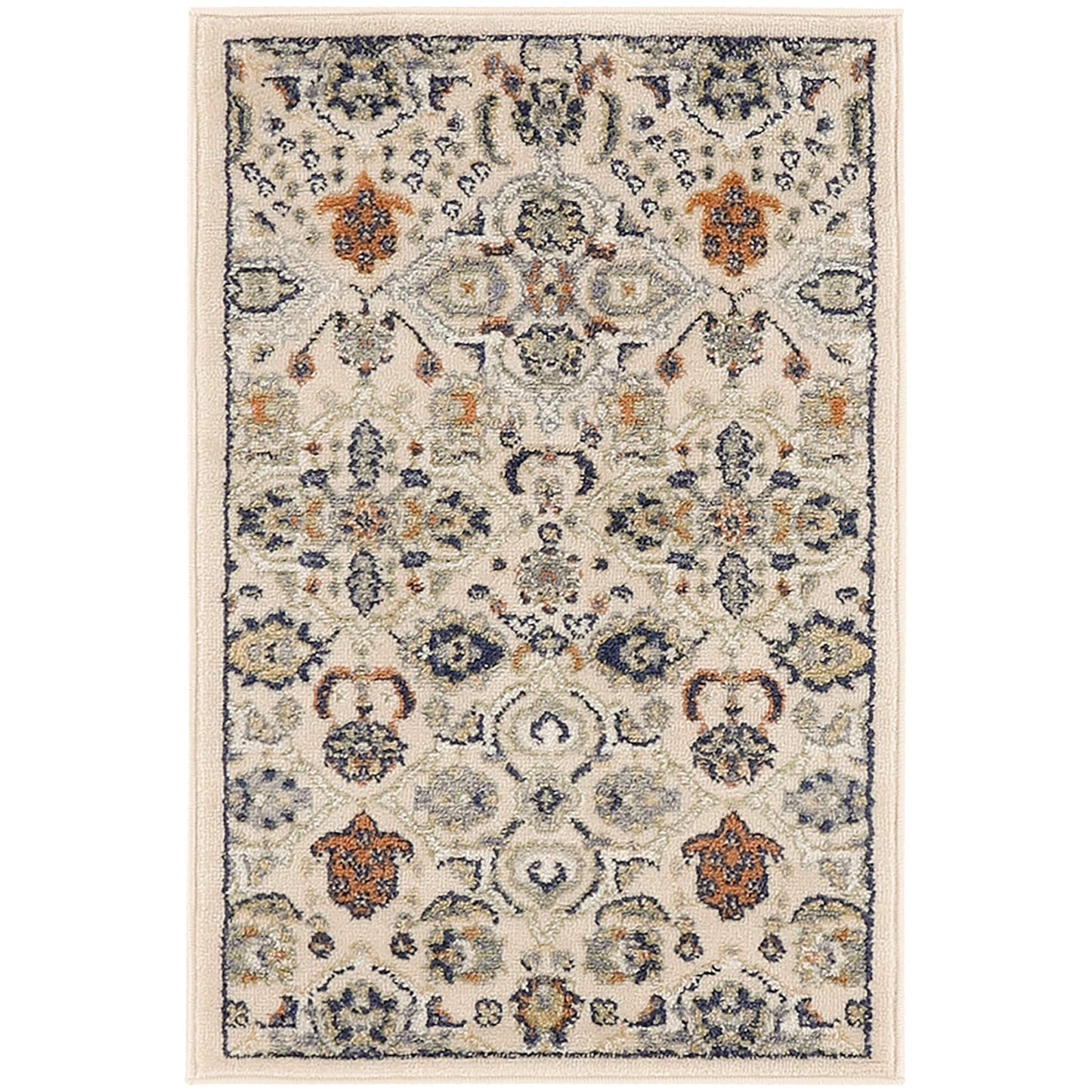 Nourison Allur Moderner Boho-Teppich mit Blumenmedaillon