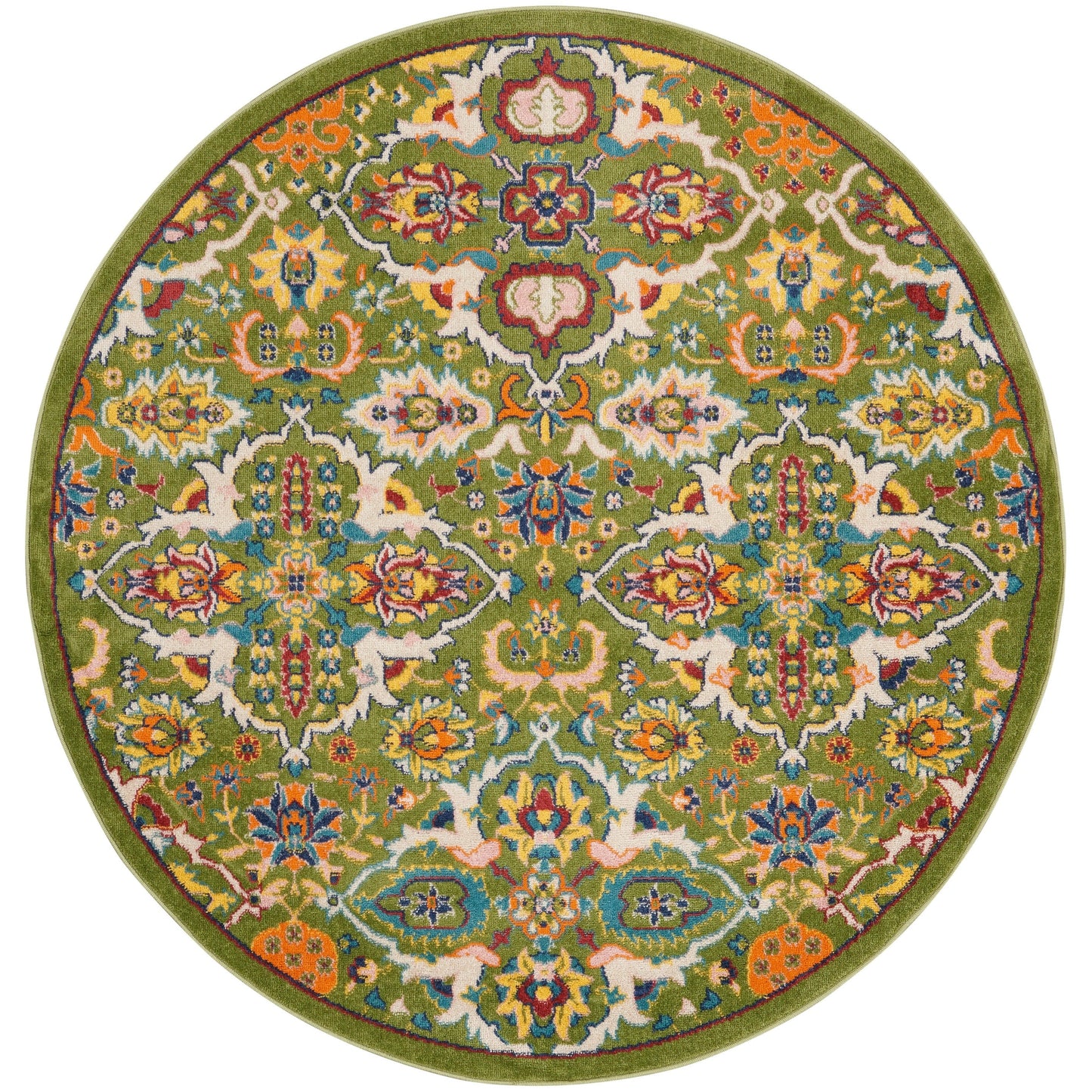 Nourison Allur Moderner Boho-Teppich mit Blumenmedaillon
