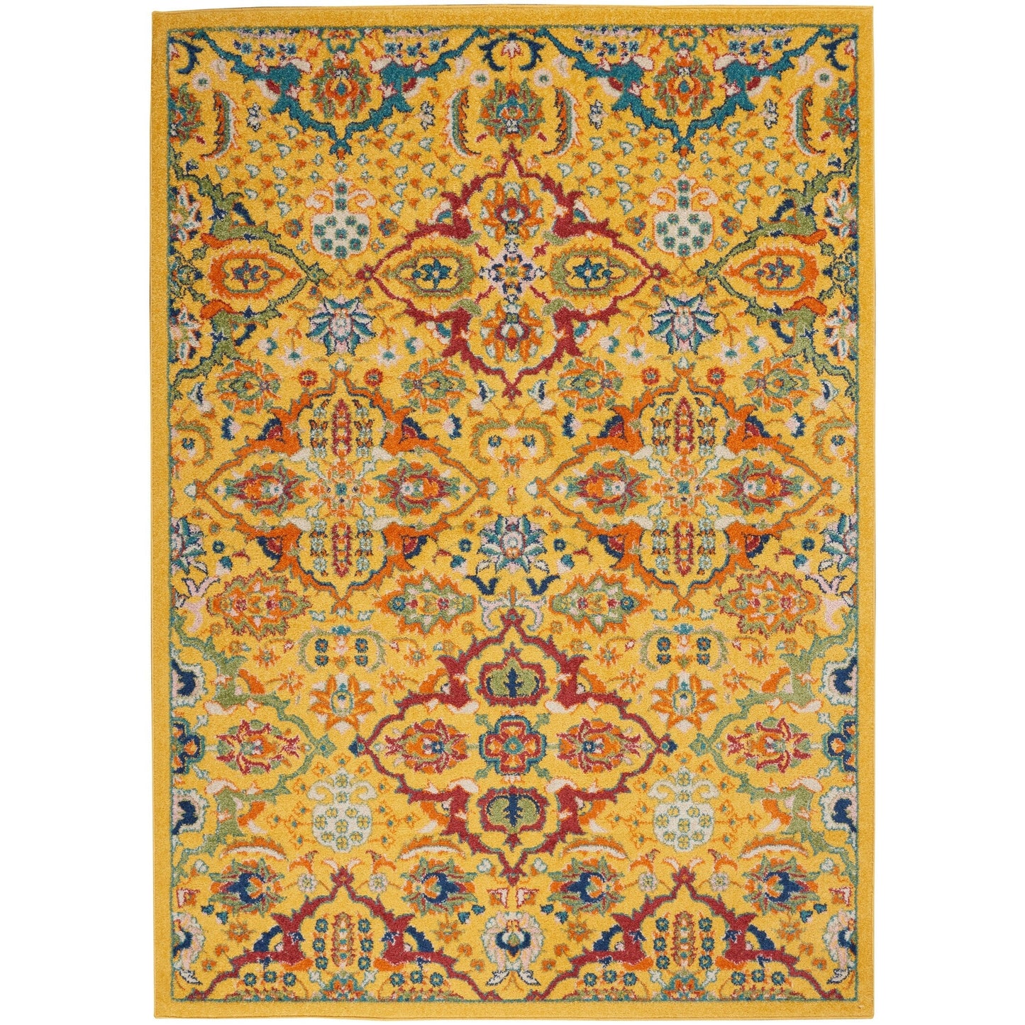Nourison Allur Moderner Boho-Teppich mit Blumenmedaillon