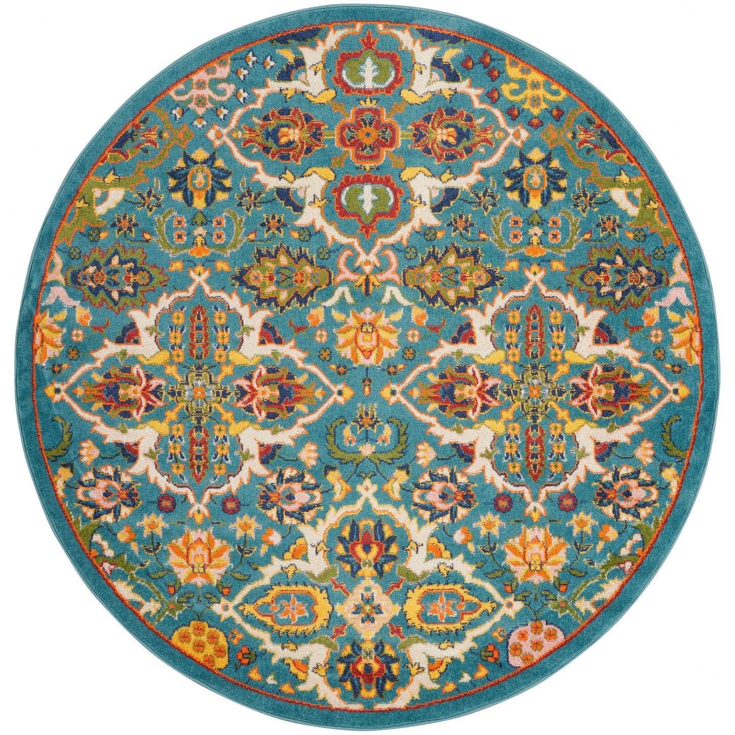 Nourison Allur Moderner Boho-Teppich mit Blumenmedaillon