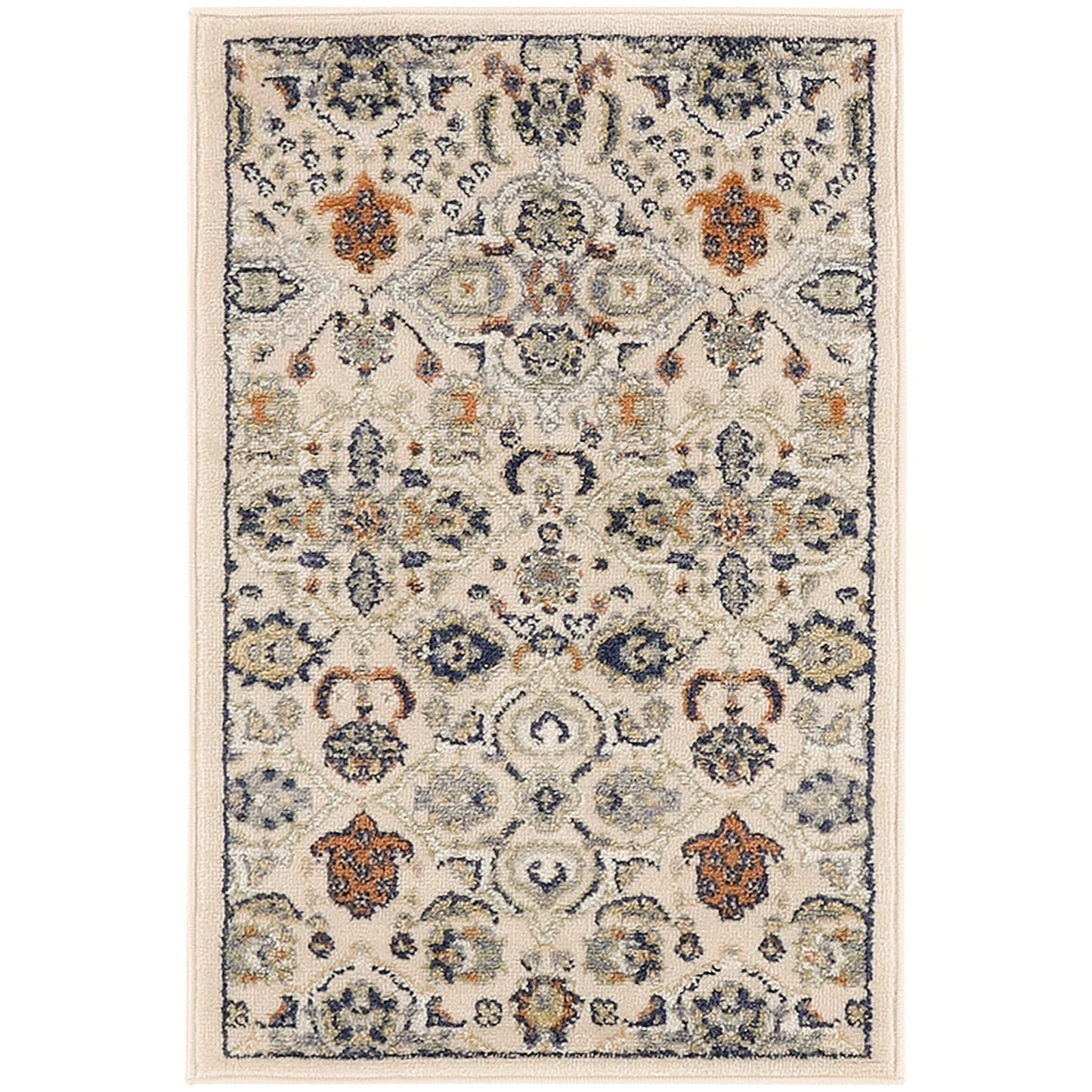 Nourison Allur Moderner Boho-Teppich mit Blumenmedaillon