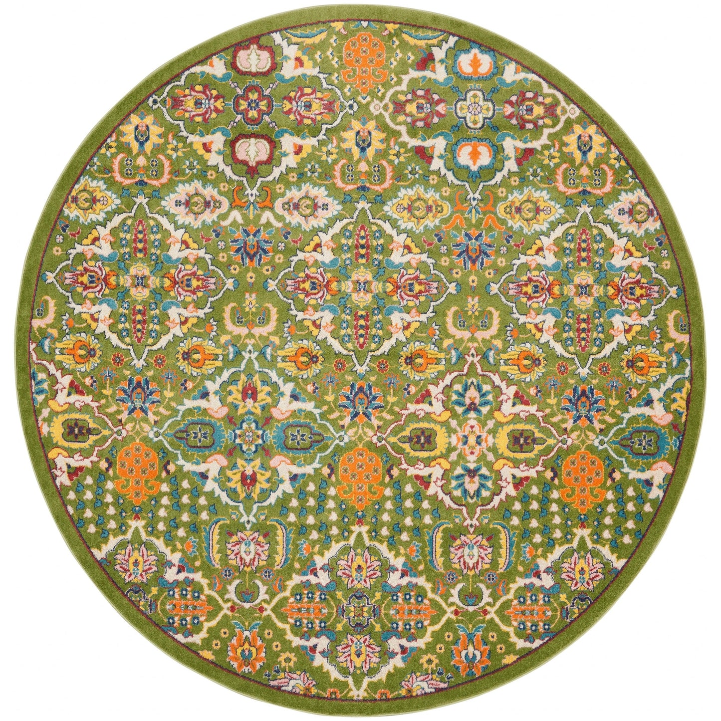Nourison Allur Moderner Boho-Teppich mit Blumenmedaillon