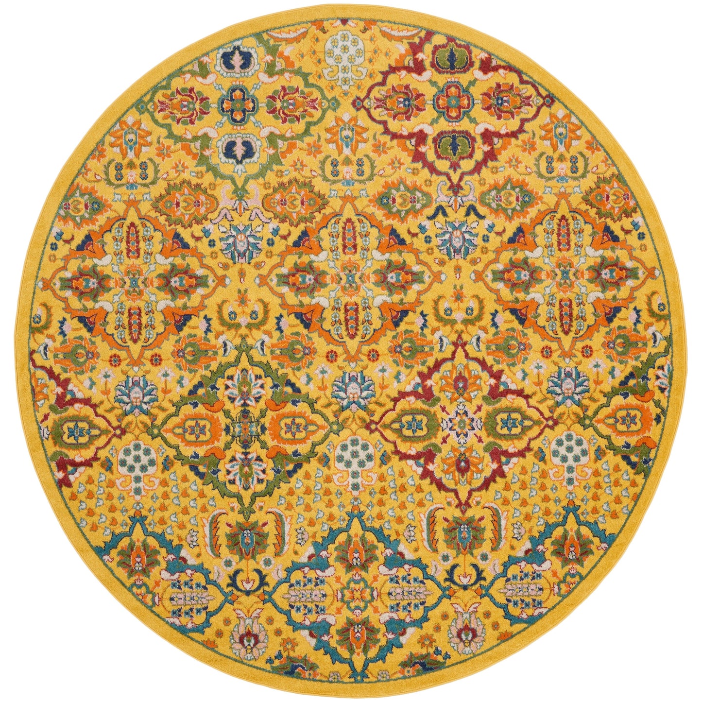 Nourison Allur Moderner Boho-Teppich mit Blumenmedaillon