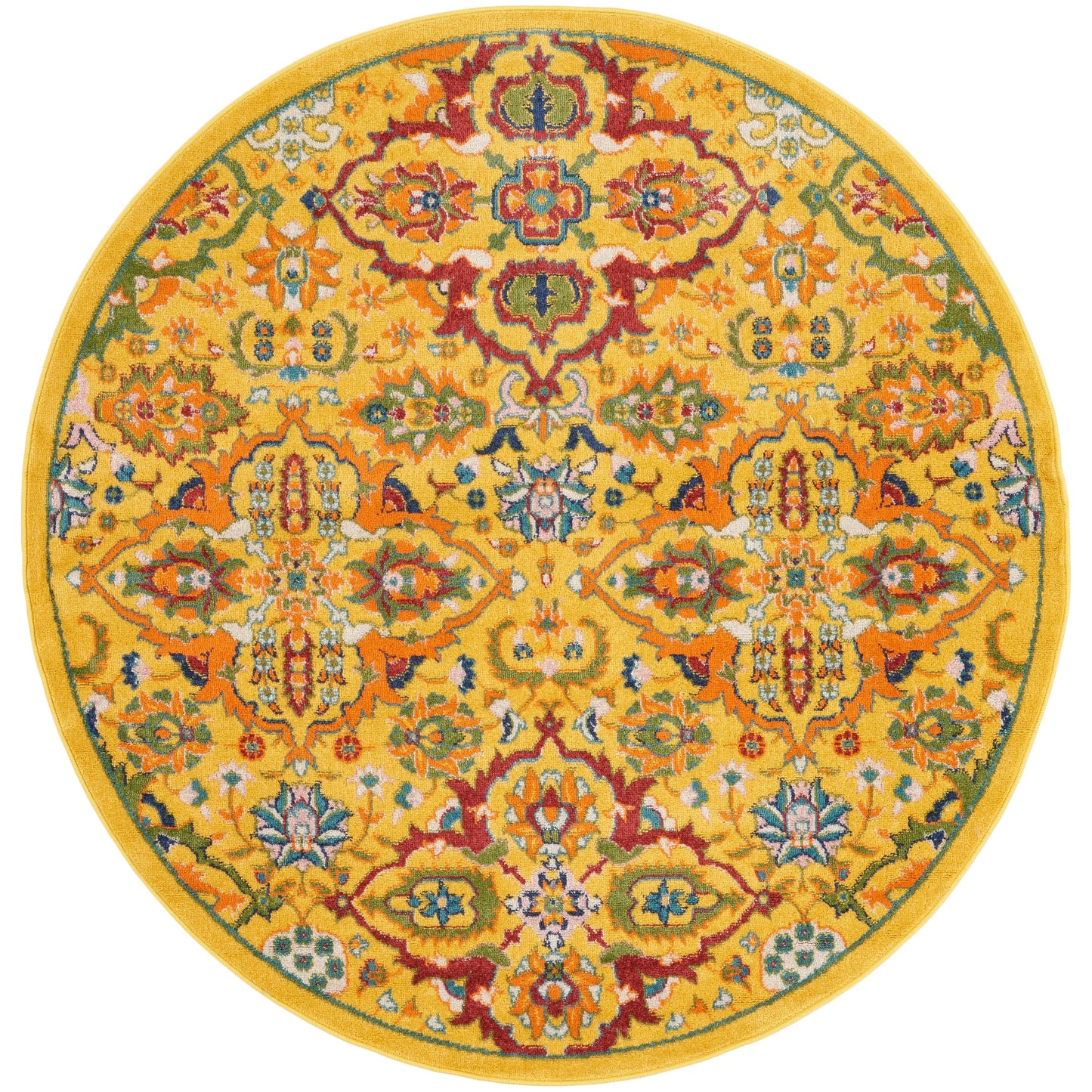 Nourison Allur Moderner Boho-Teppich mit Blumenmedaillon