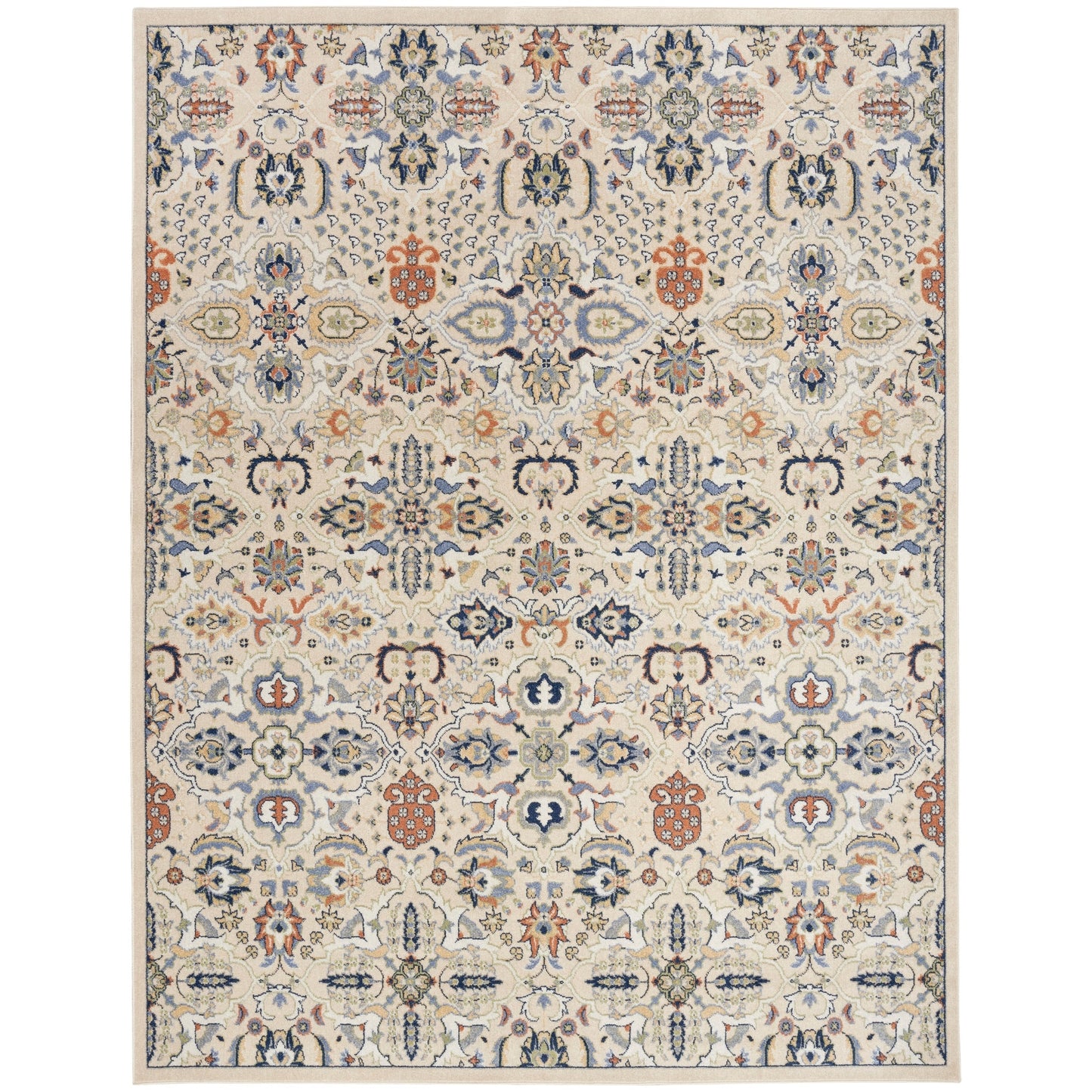 Nourison Allur Moderner Boho-Teppich mit Blumenmedaillon