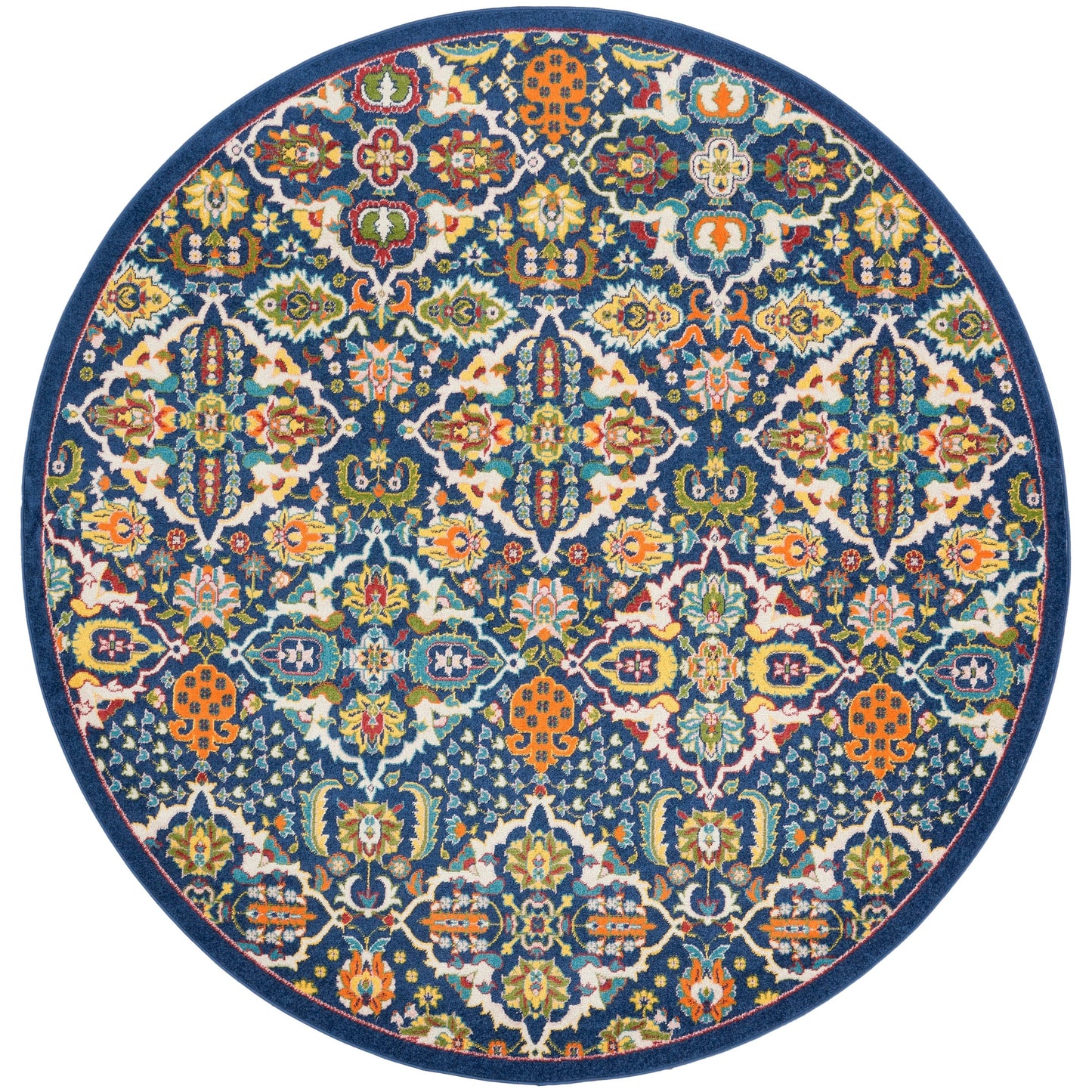 Nourison Allur Moderner Boho-Teppich mit Blumenmedaillon