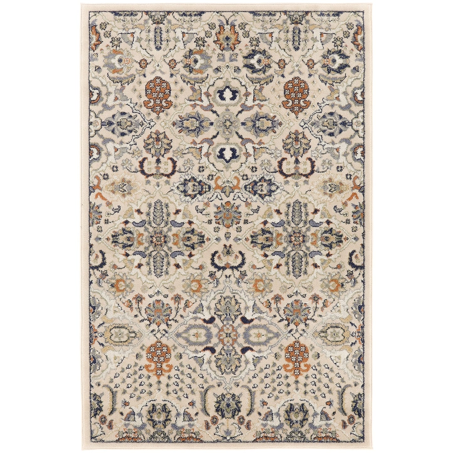 Nourison Allur Moderner Boho-Teppich mit Blumenmedaillon