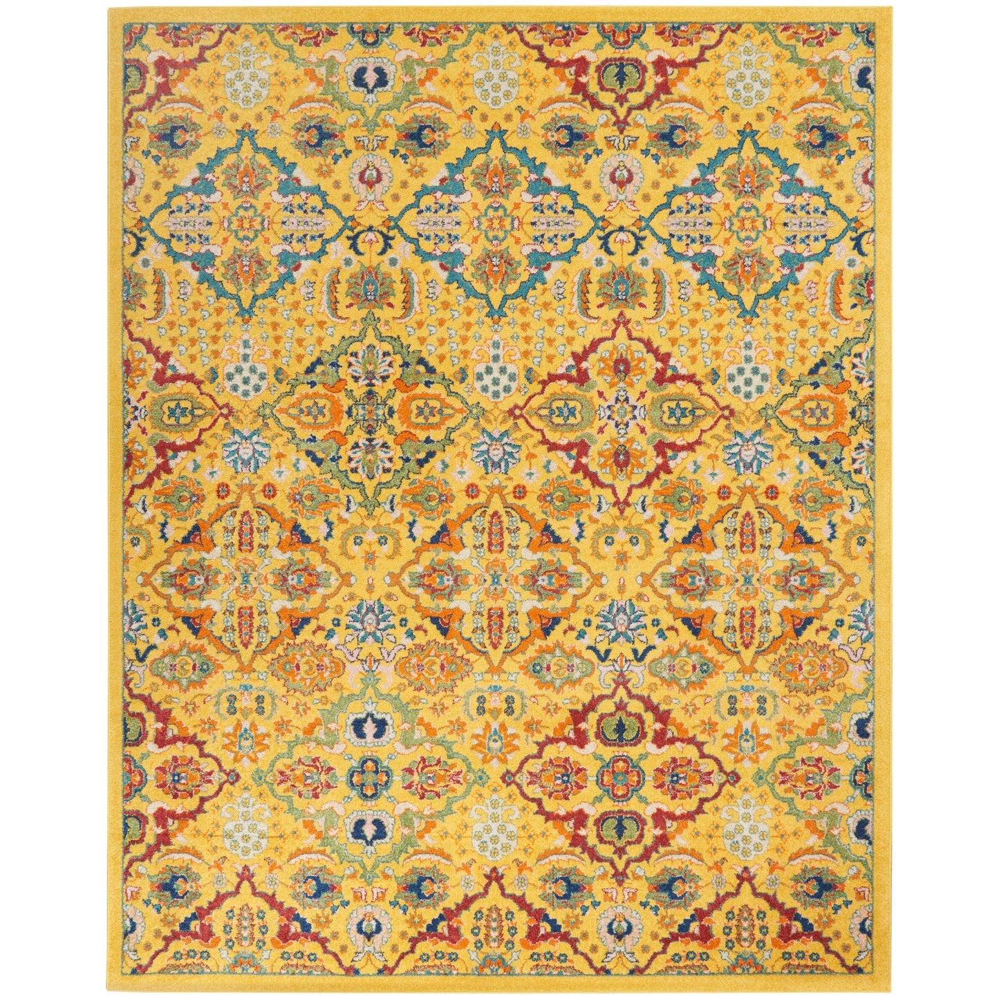 Nourison Allur Moderner Boho-Teppich mit Blumenmedaillon