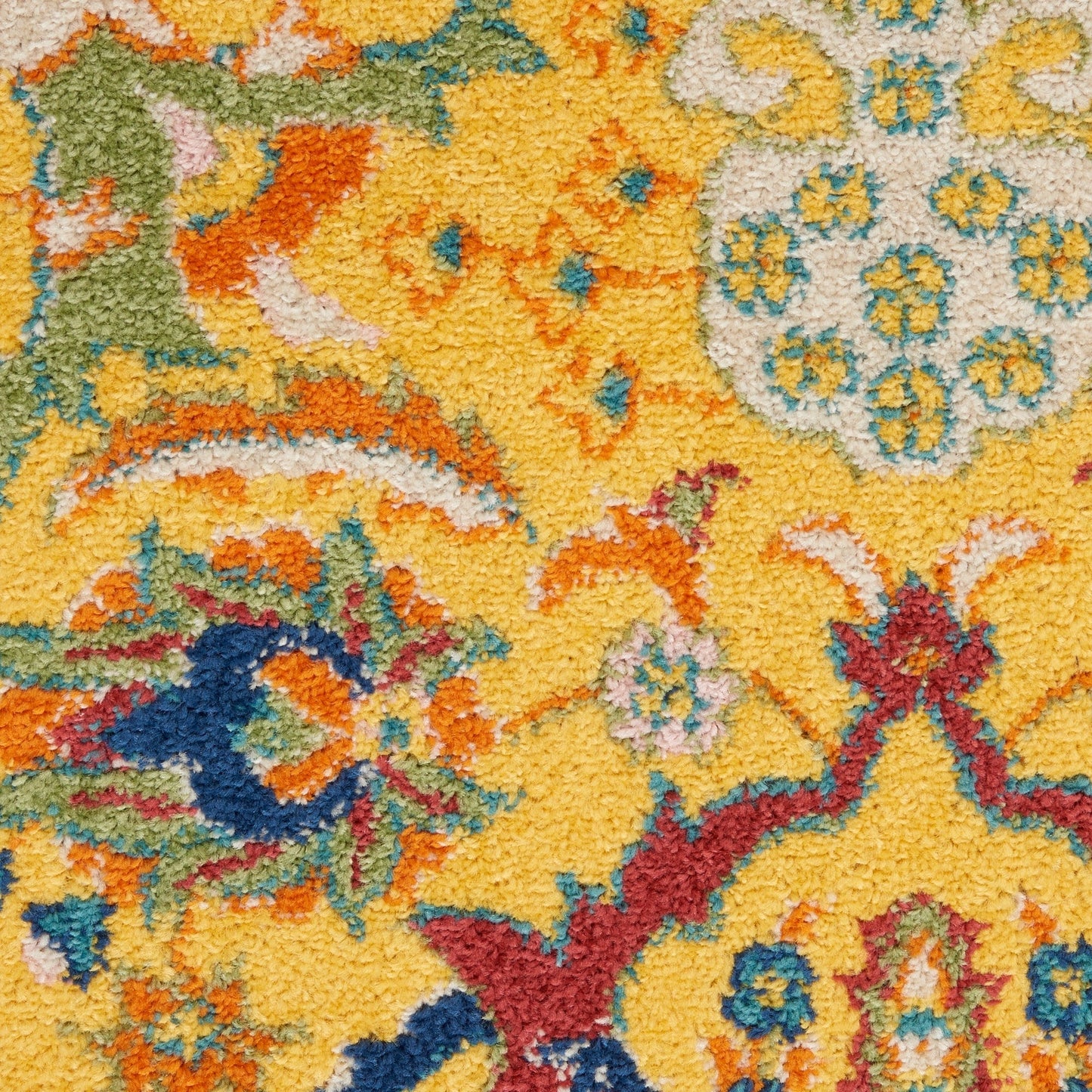 Nourison Allur Moderner Boho-Teppich mit Blumenmedaillon